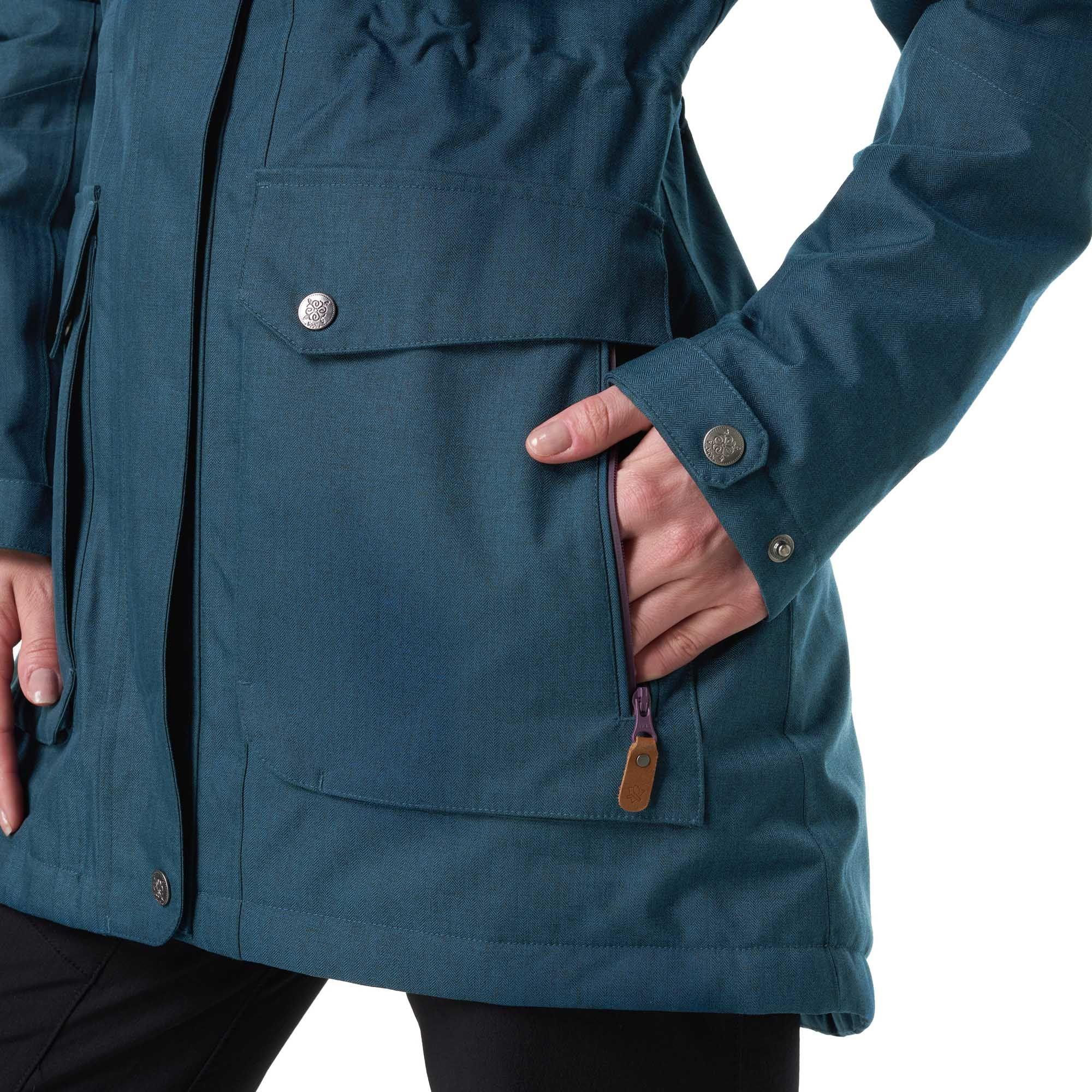 Chaqueta Mujer Roble B-Dry Hoody Jacket Melange Azul Noche Lippi-6