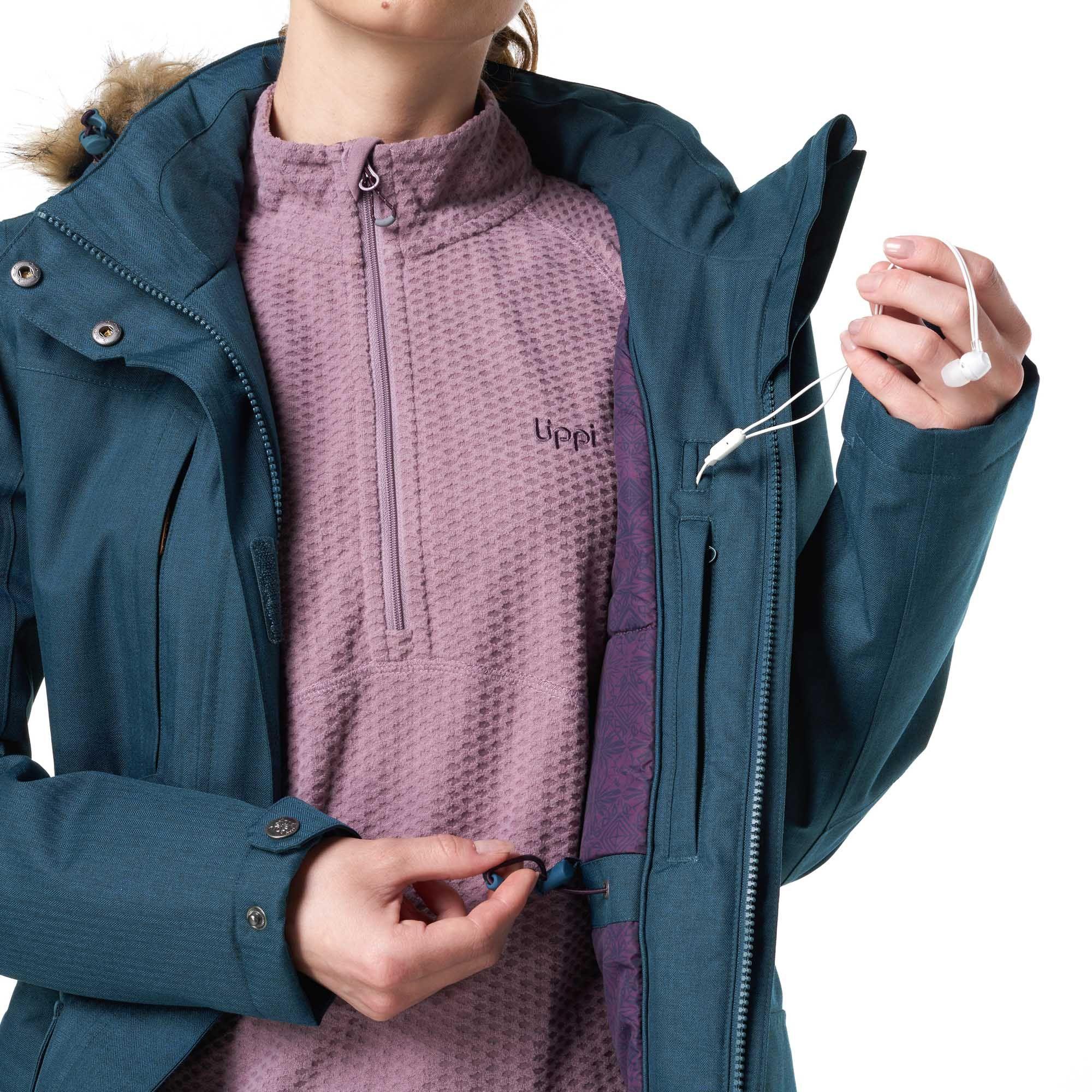 Chaqueta Mujer Roble B-Dry Hoody Jacket Melange Azul Noche Lippi-8