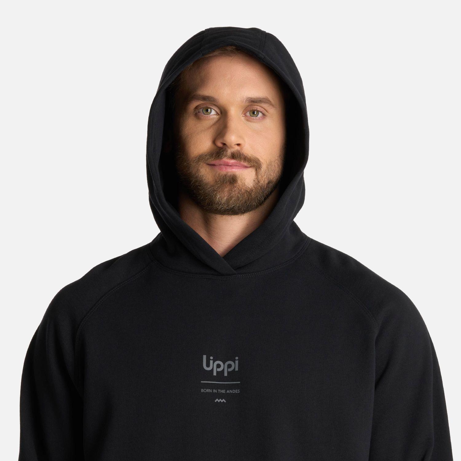 Polerón Hombre Ulmo Hoody Sweatshirt Negro Lippi I25-3