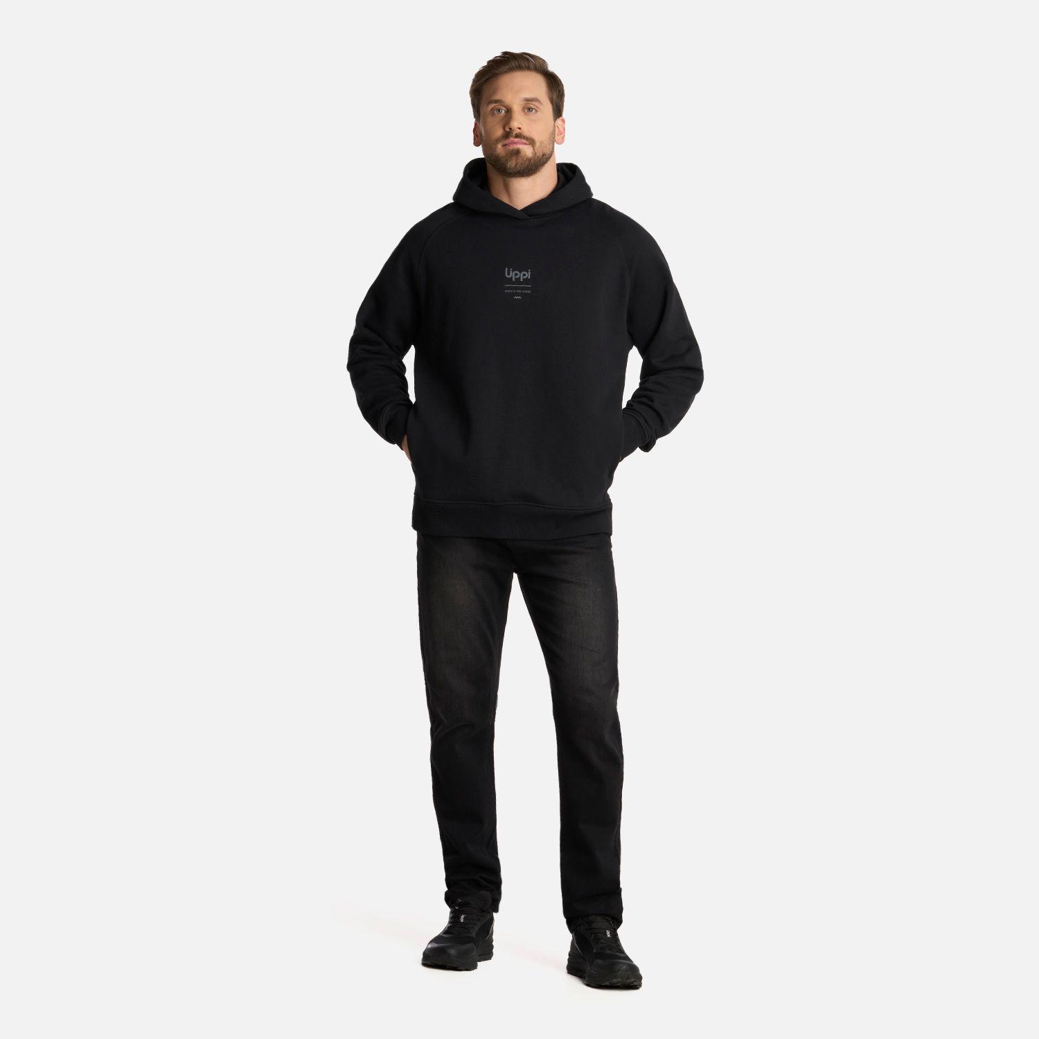 Polerón Hombre Ulmo Hoody Sweatshirt Negro Lippi I25-5