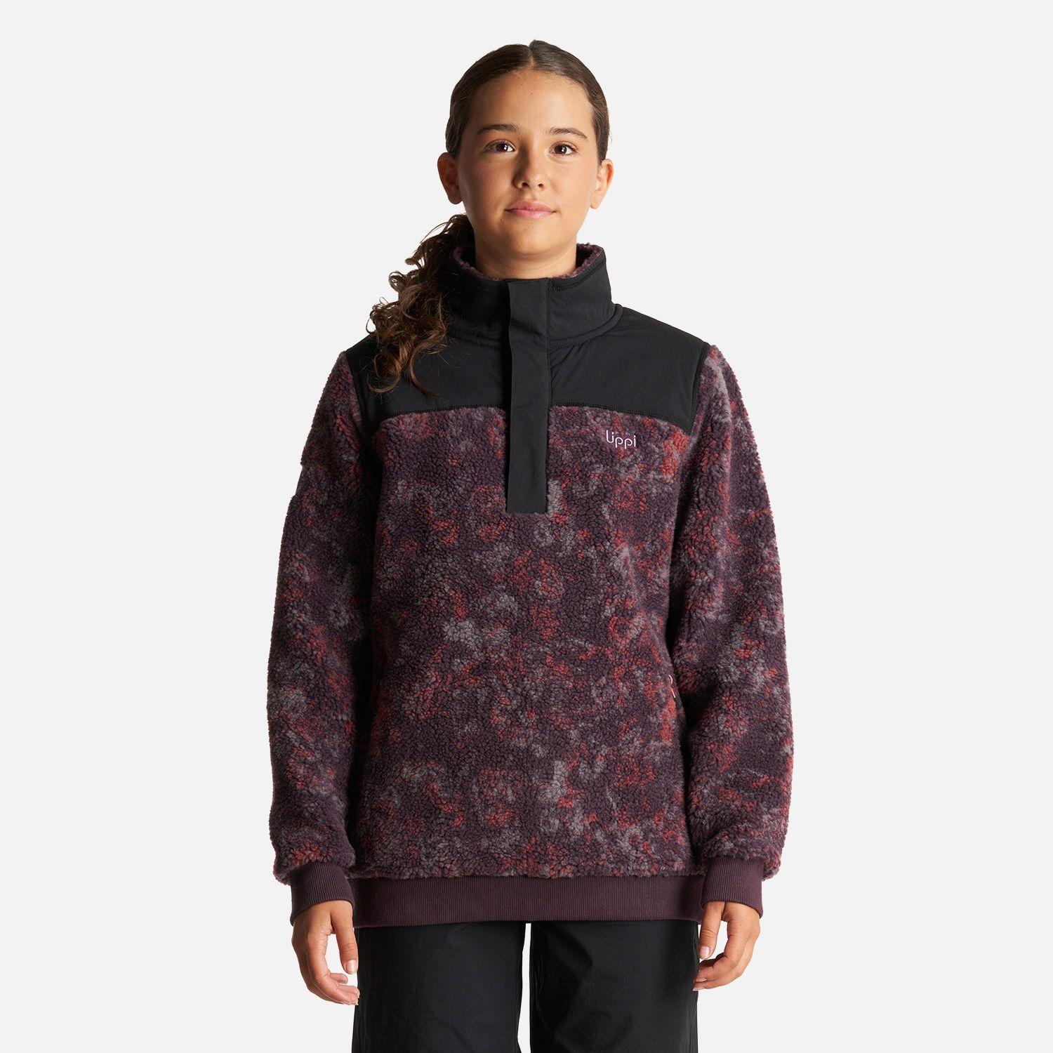 Chaqueta Teen Girl Glaciar Shaggy-Pro 1/4 Zip Jacket Print Burdeo Lippi-1