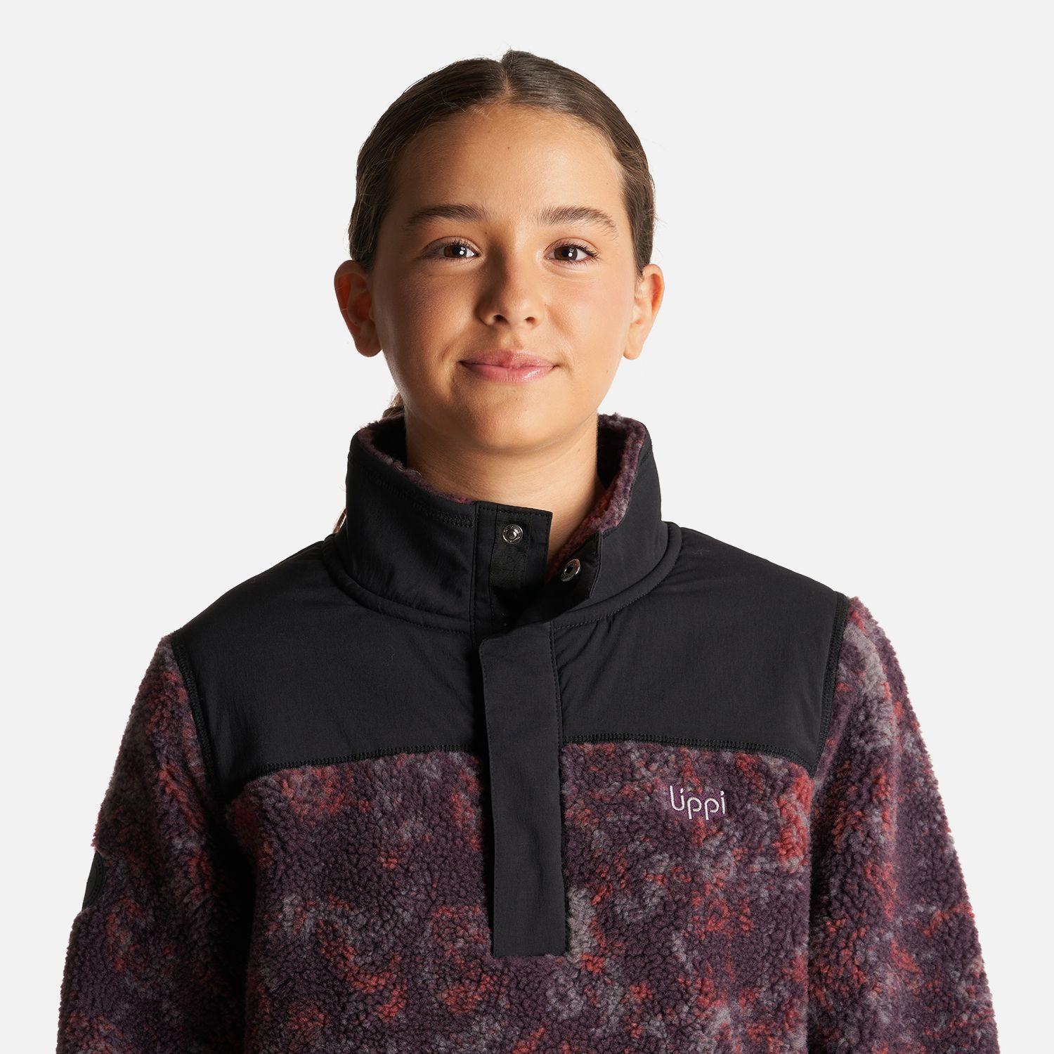 Chaqueta Teen Girl Glaciar Shaggy-Pro 1/4 Zip Jacket Print Burdeo Lippi-4