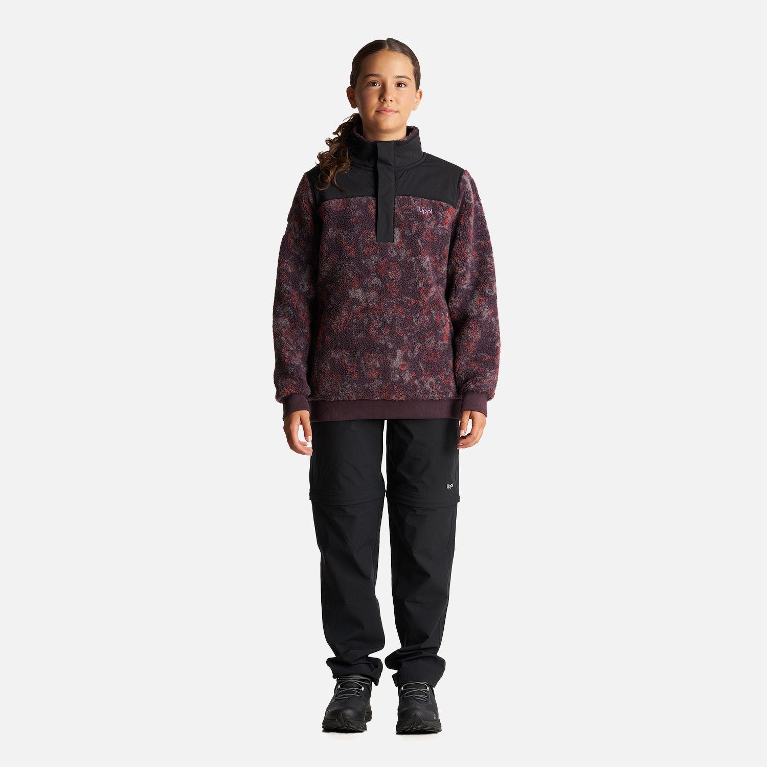Chaqueta Teen Girl Glaciar Shaggy-Pro 1/4 Zip Jacket Print Burdeo Lippi-6