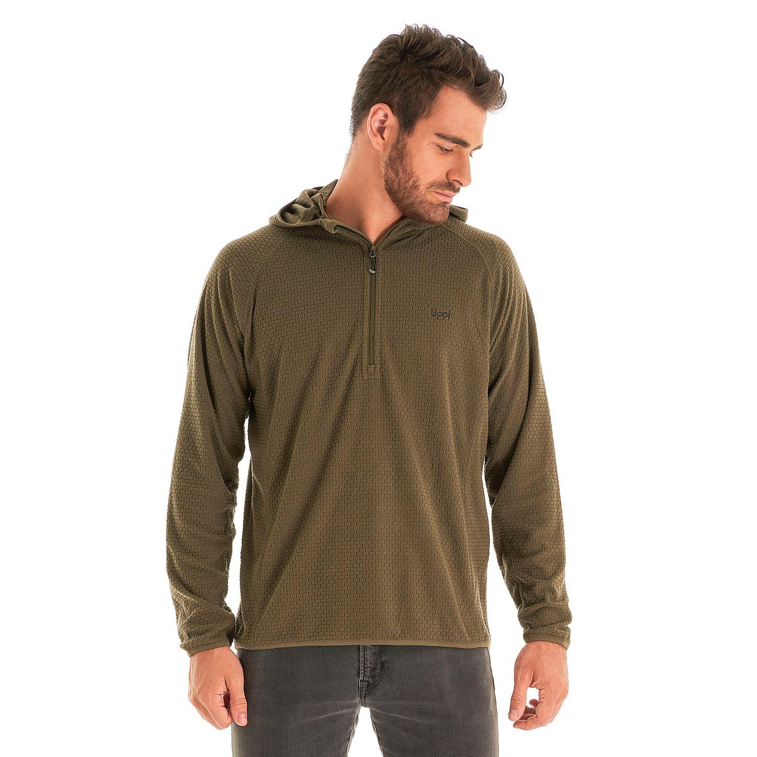 Poleron Hombre Jacaranda Nano-F 14 Zip Hoody Verde Oscuro Lippi I21-1