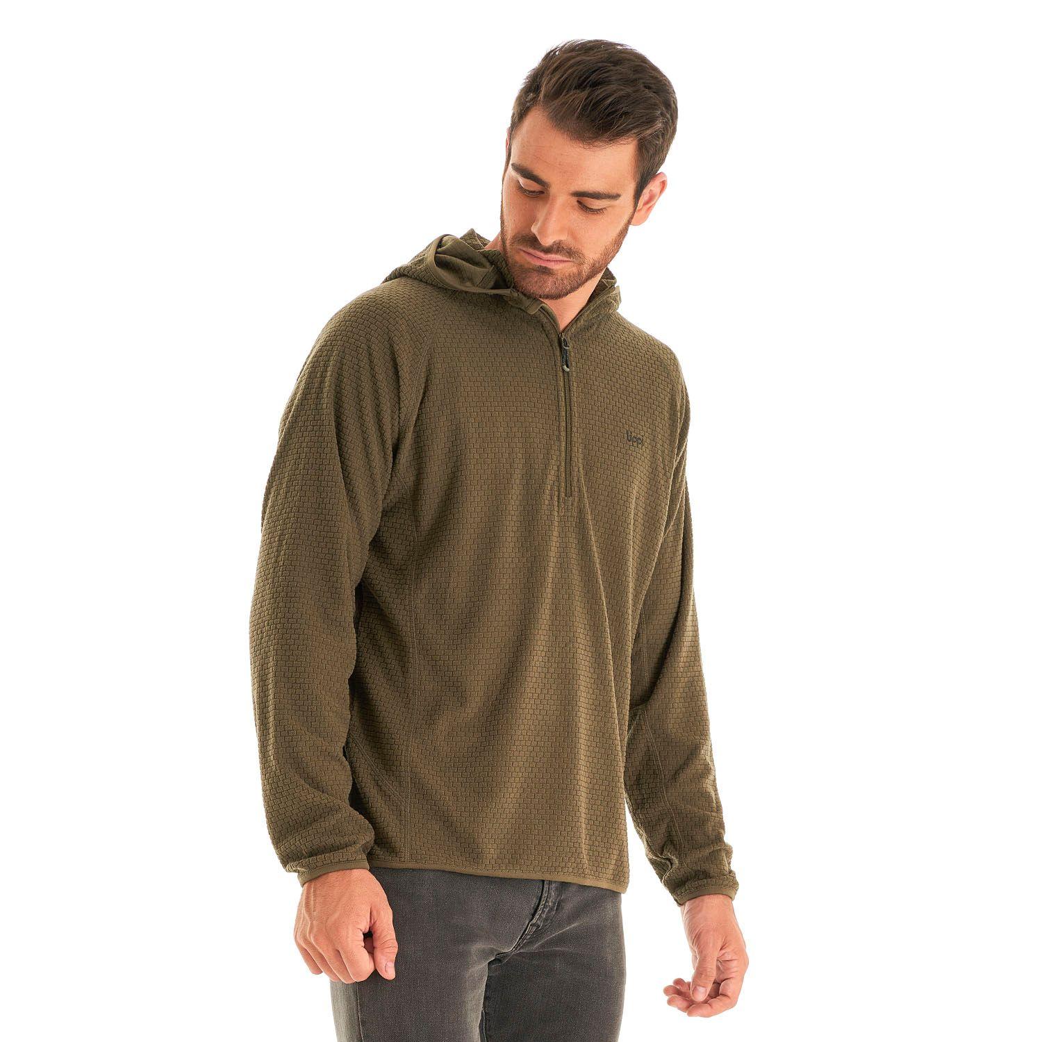 Poleron Hombre Jacaranda Nano-F 14 Zip Hoody Verde Oscuro Lippi I21-2
