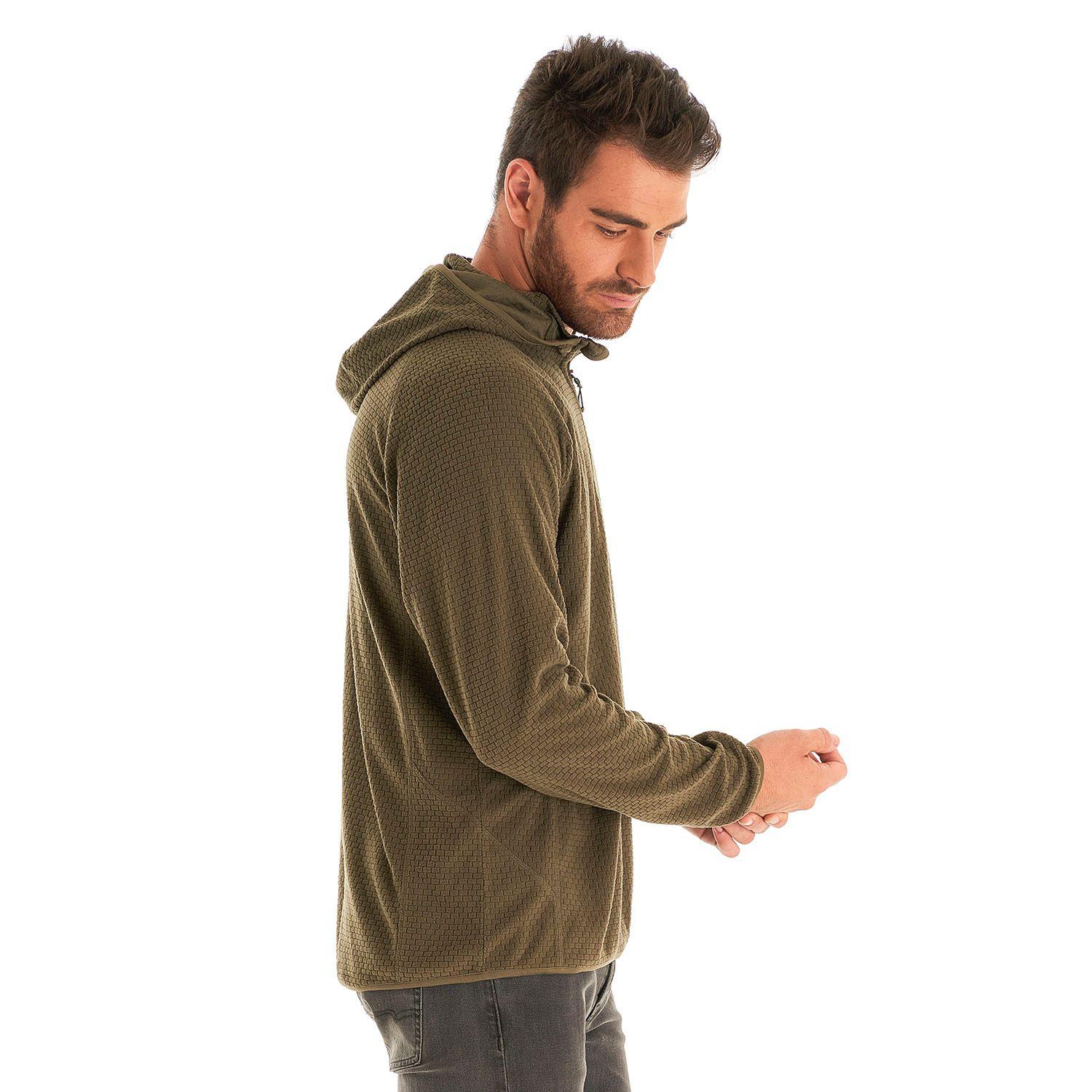 Poleron Hombre Jacaranda Nano-F 14 Zip Hoody Verde Oscuro Lippi I21-3