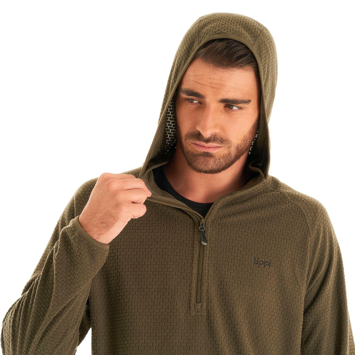 Poleron Hombre Jacaranda Nano-F 14 Zip Hoody Verde Oscuro Lippi I21-7