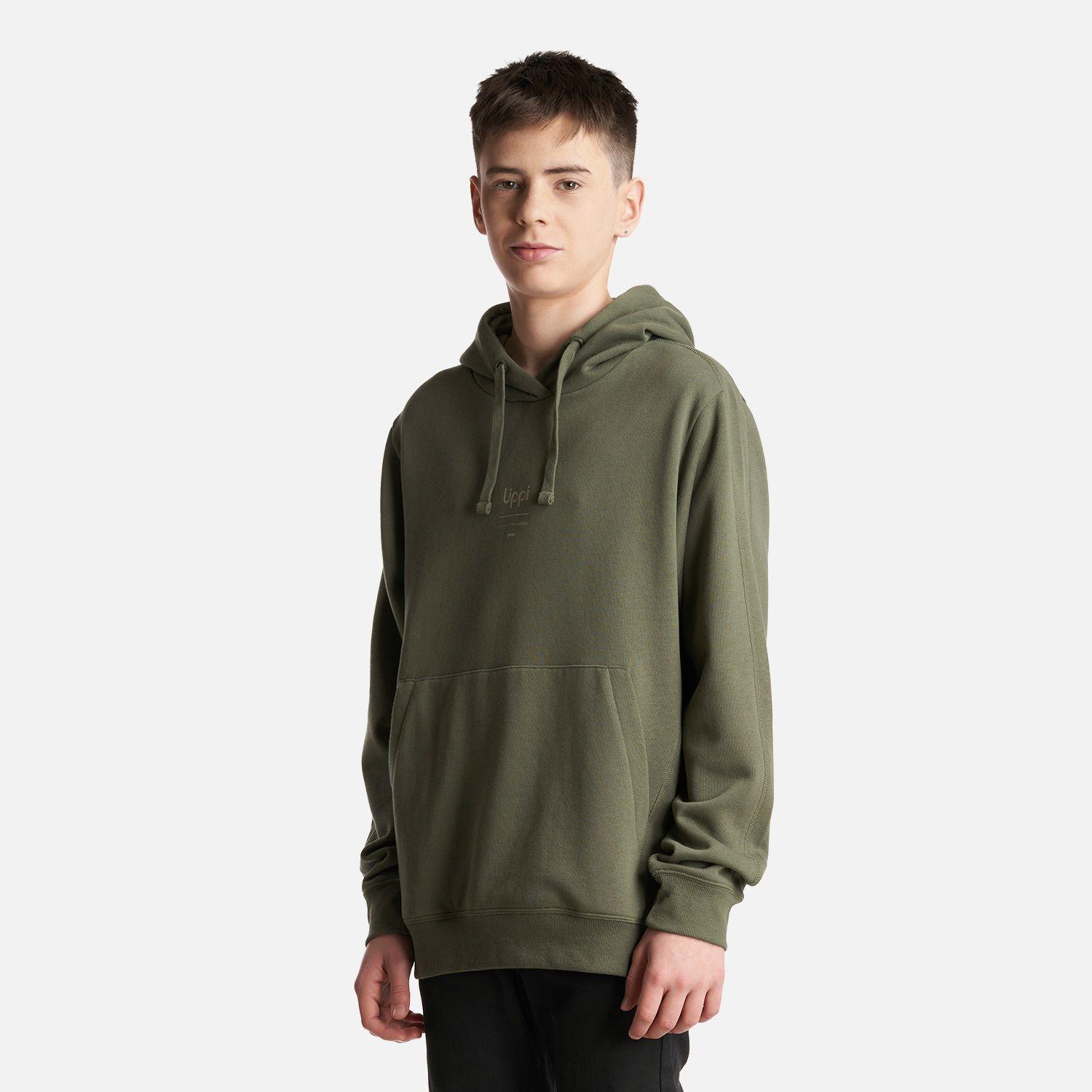 Poleron Teen Boy Ulmo Mid Point Hoody Sweatshirt Verde Musgo Lippi-2