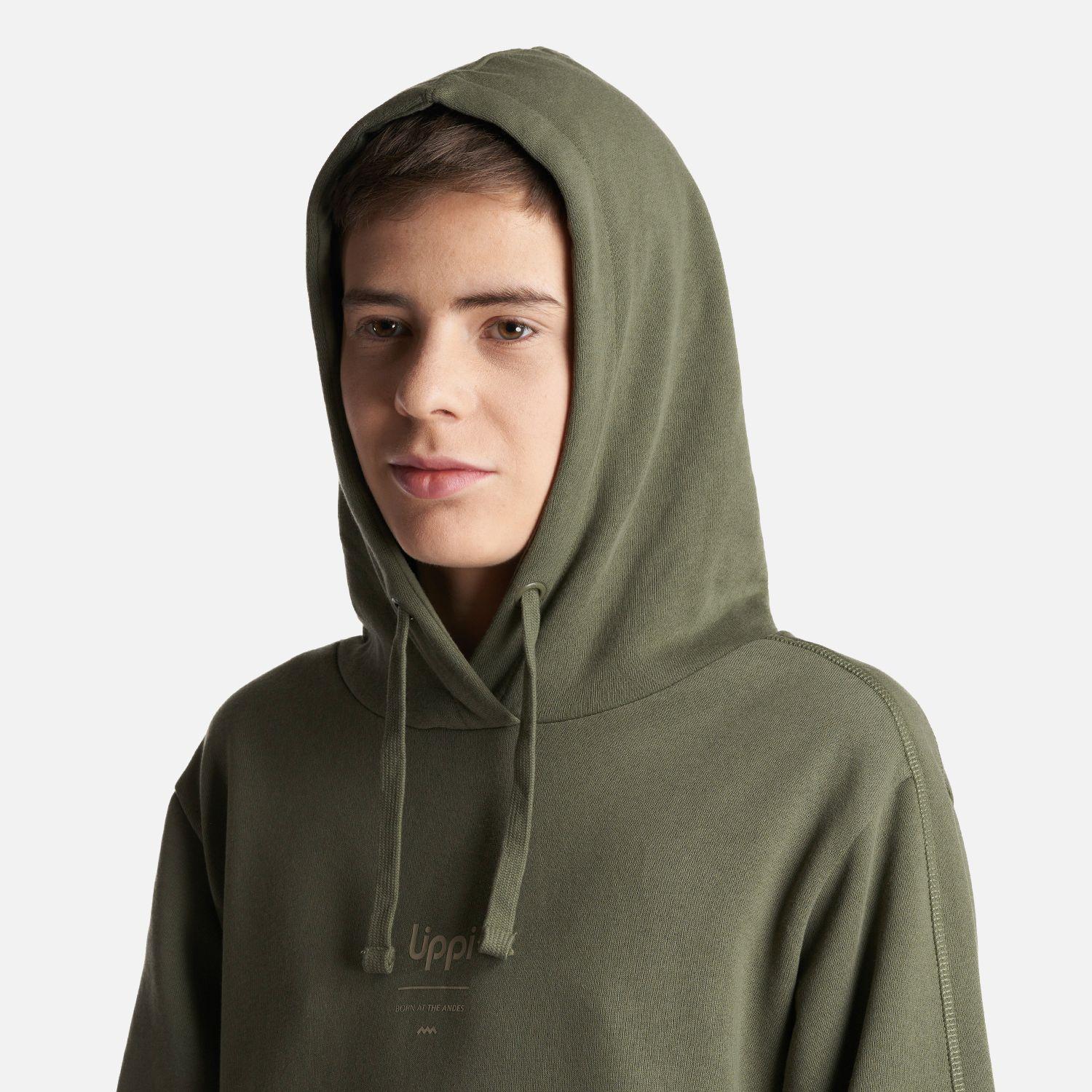 Poleron Teen Boy Ulmo Mid Point Hoody Sweatshirt Verde Musgo Lippi-4