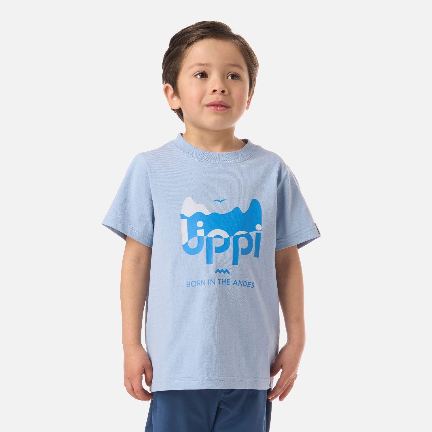 Polera Niño Logo Lippi T-shirt Celeste Oscuro Lippi V26-0