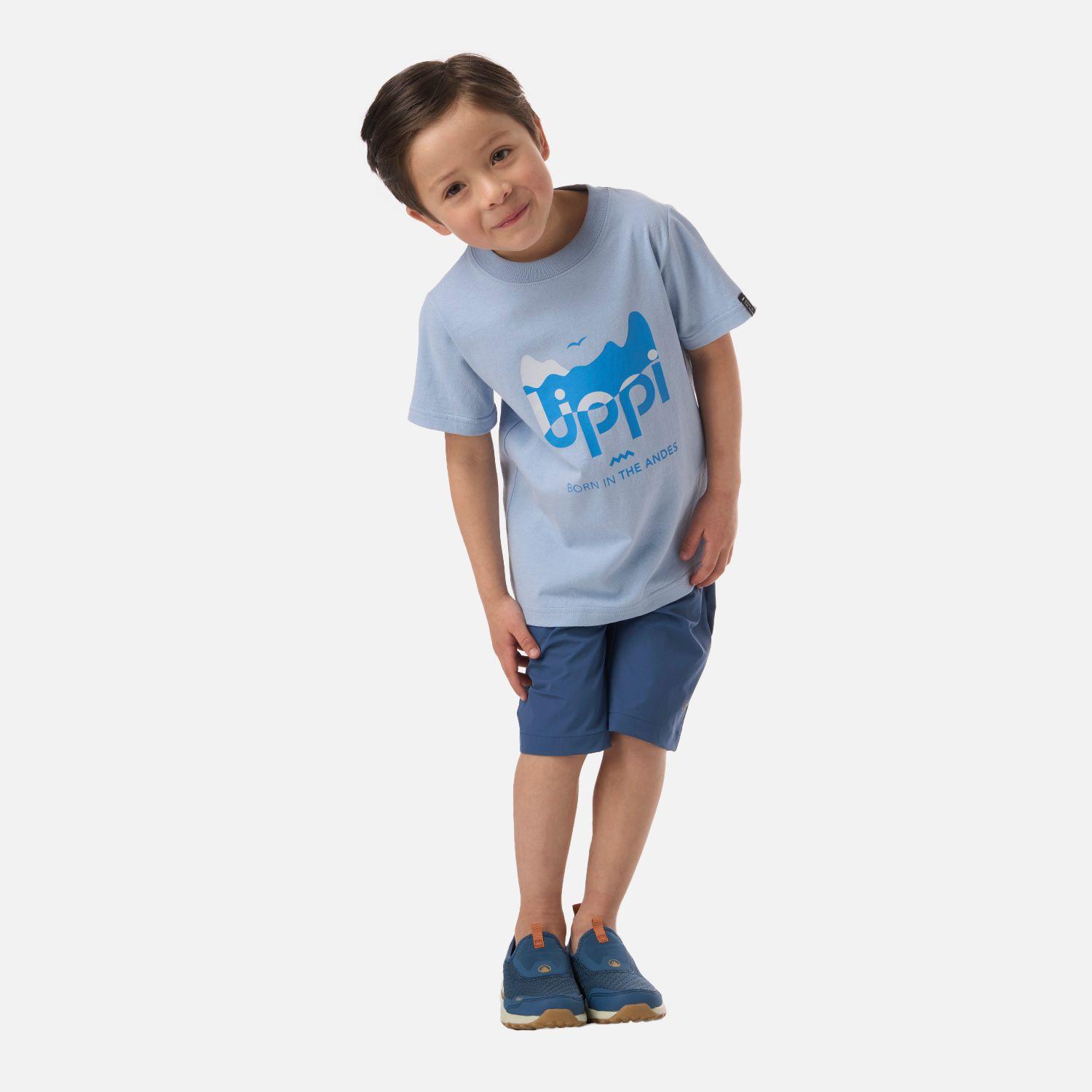 Polera Niño Logo Lippi T-shirt Celeste Oscuro Lippi V26-3
