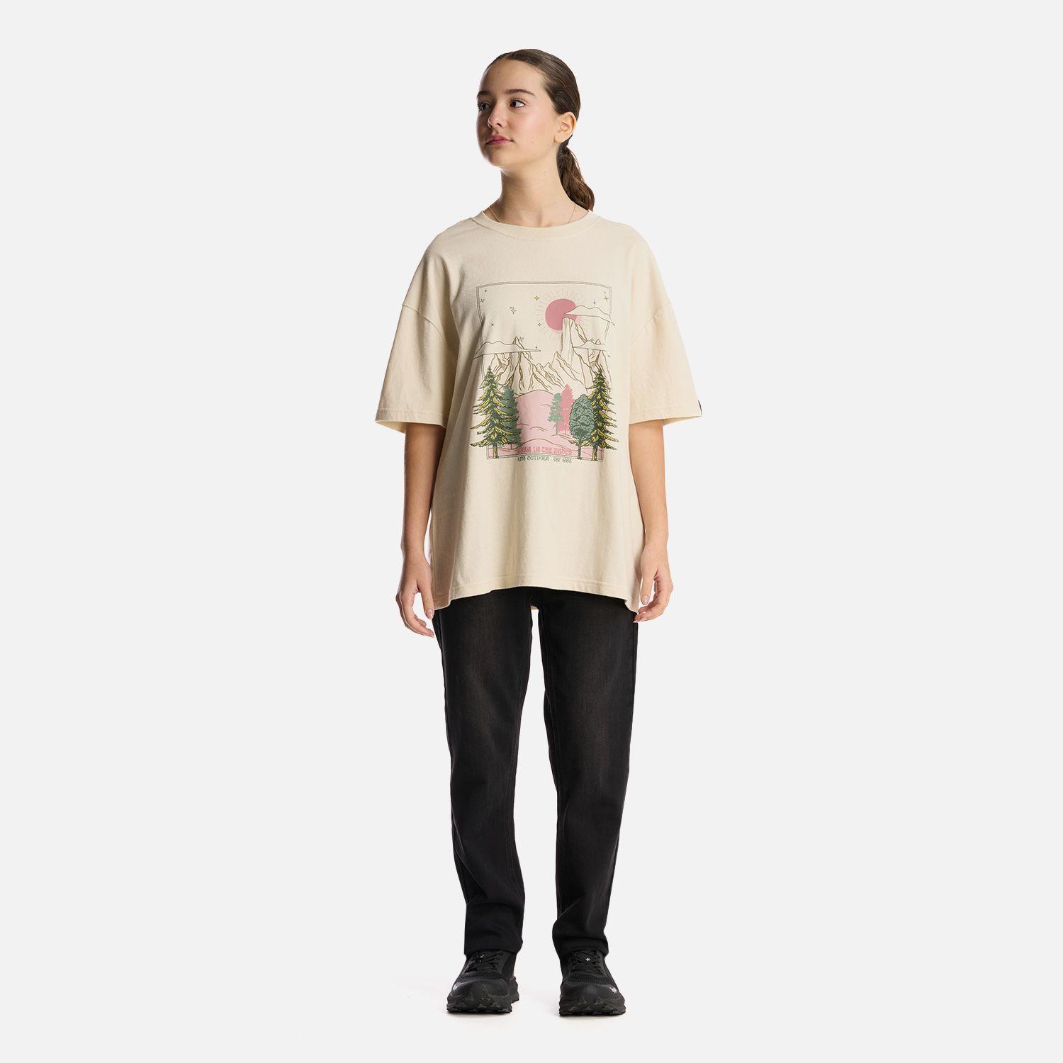 Polera Teen Girl Psychedelic Oversize T-Shirt Crema Lippi-4