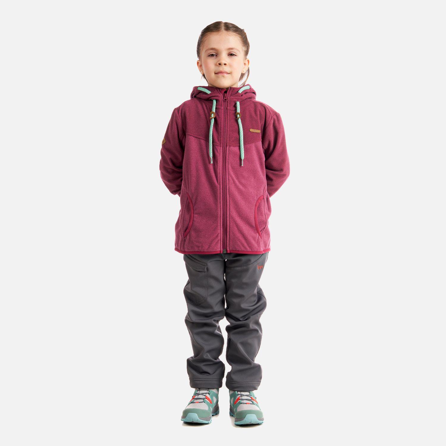Poleron Niña Stripes Nano-F Full Zip Hoody Frambuesa Lippi-5