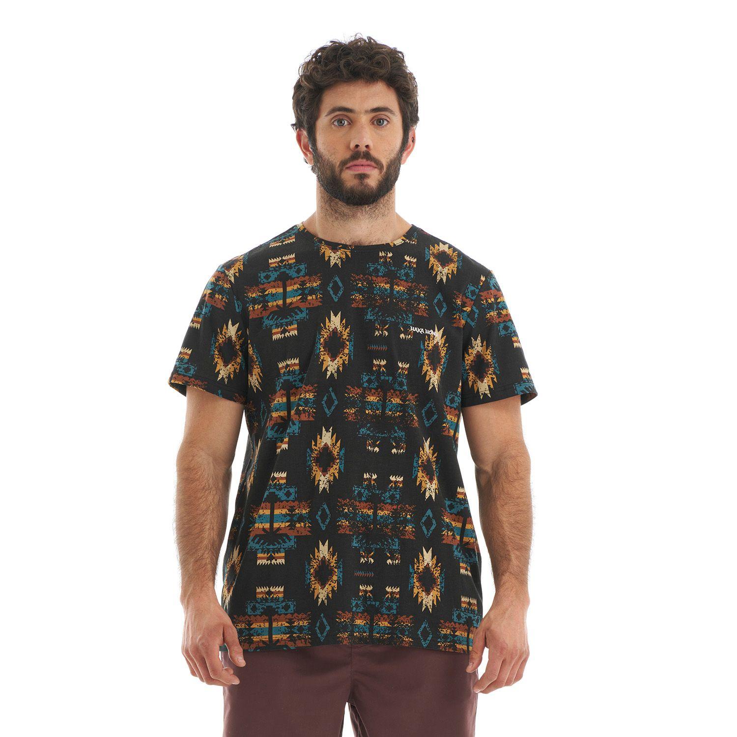 Polera Hombre Azteca Grafito Haka Honu-1