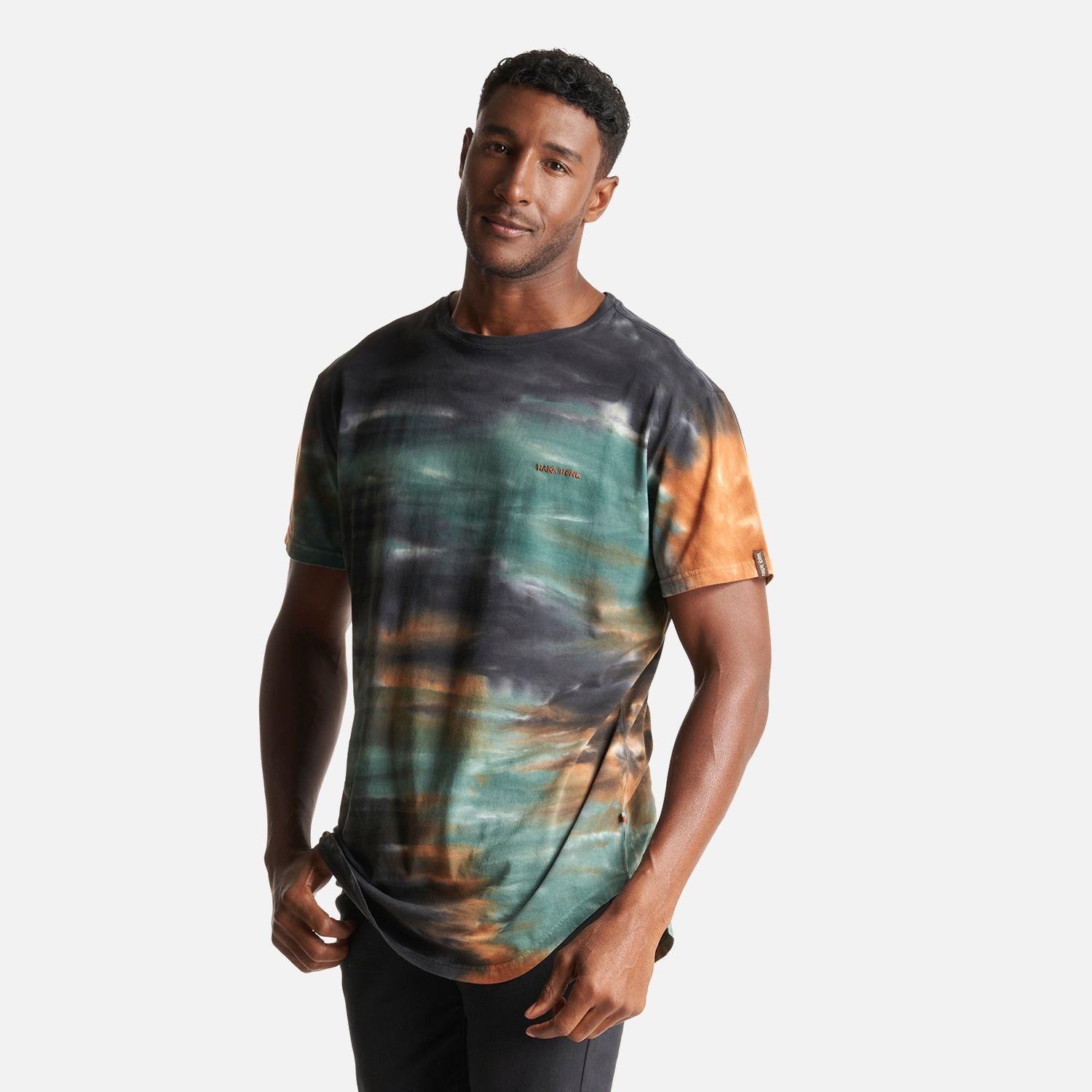 Polera Hombre Rastro Print Negro Haka Honu-2