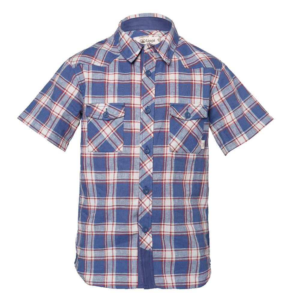 Camisa Niño Mountain Towns Shorts Sleeve Shirt Azul Grisaceo / Celeste Lippi-0
