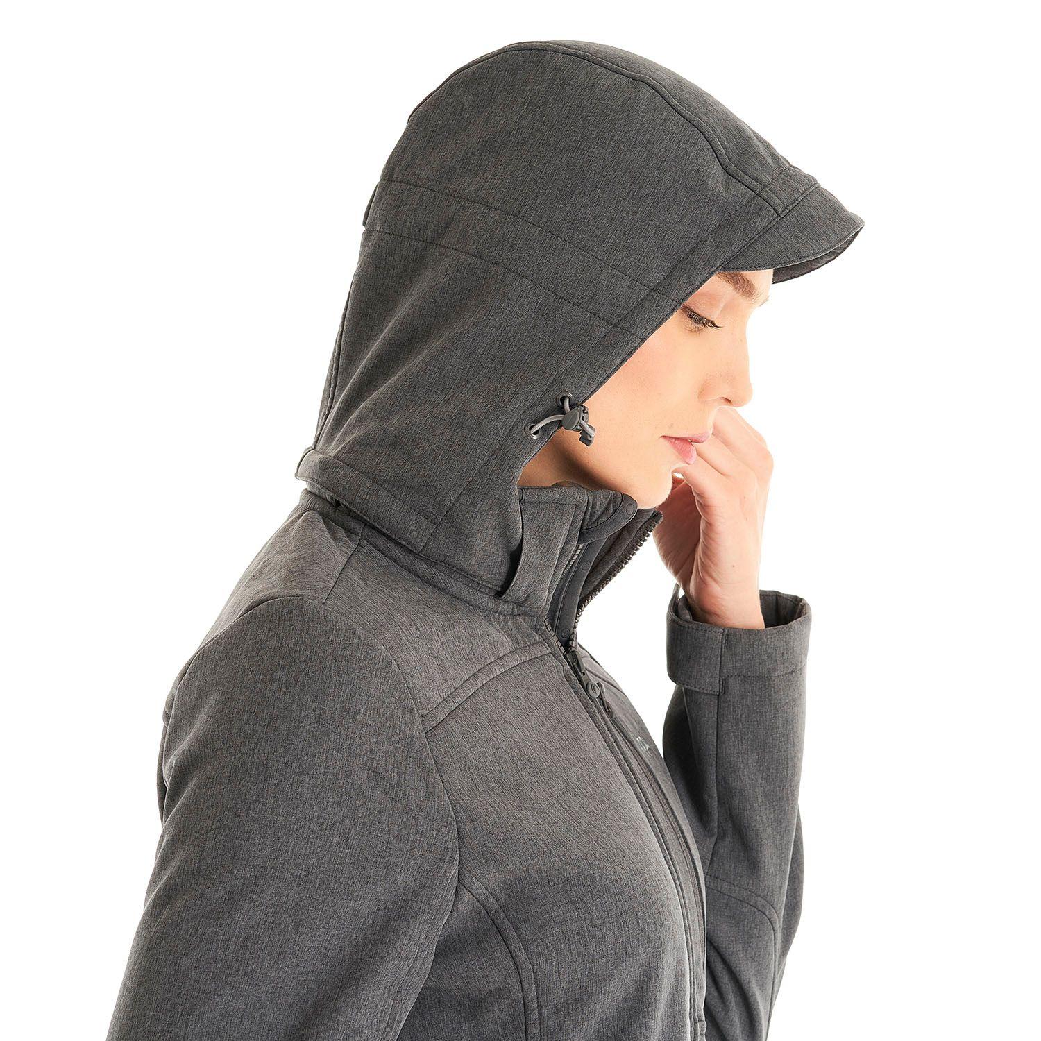 Chaqueta Mujer Macaya Softshell Hoody Jacket Melange Gris Lippi V21-7