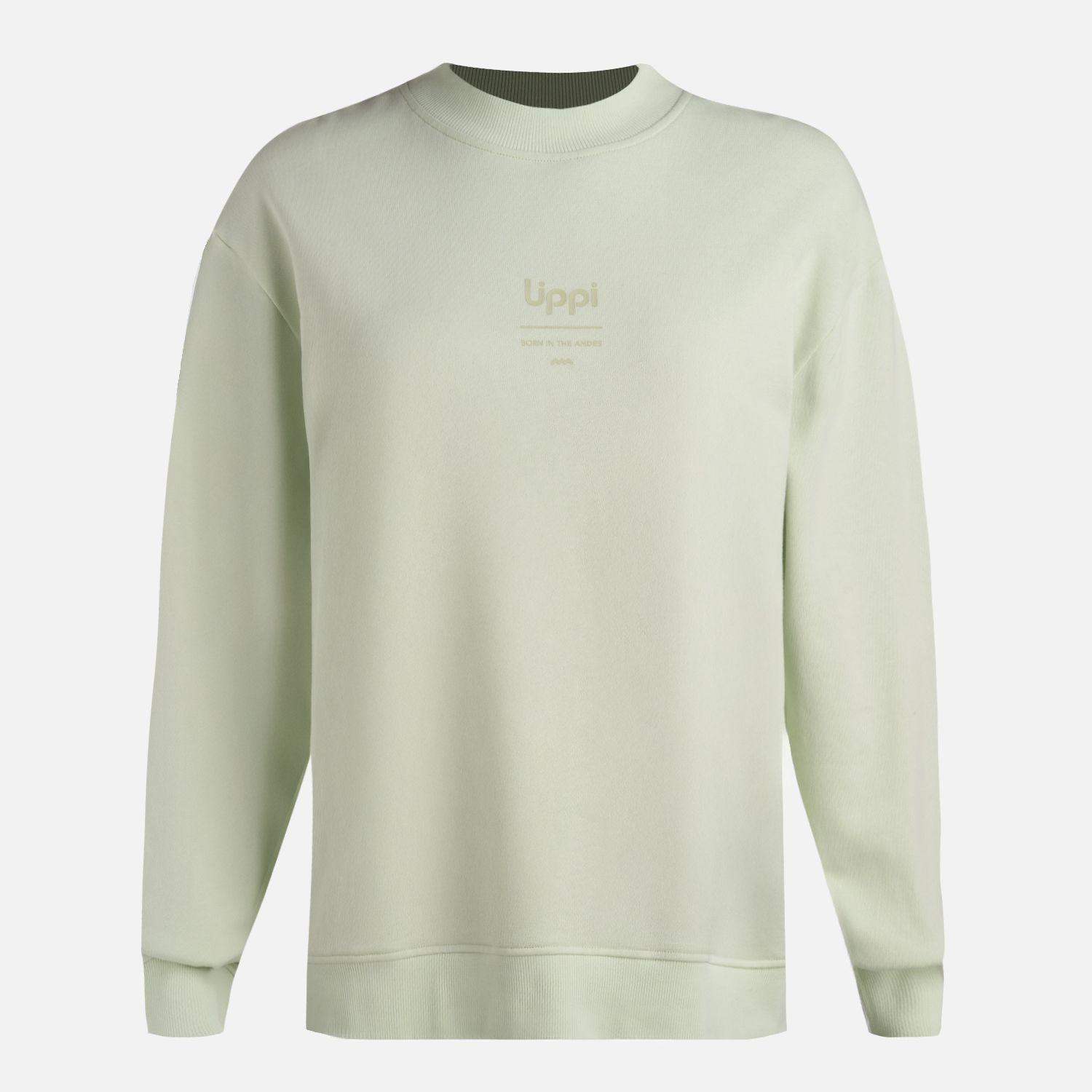Polerón Mujer Ulmo Light Mid Point Crewneck Sweatshirt Gris/Verde V26-5