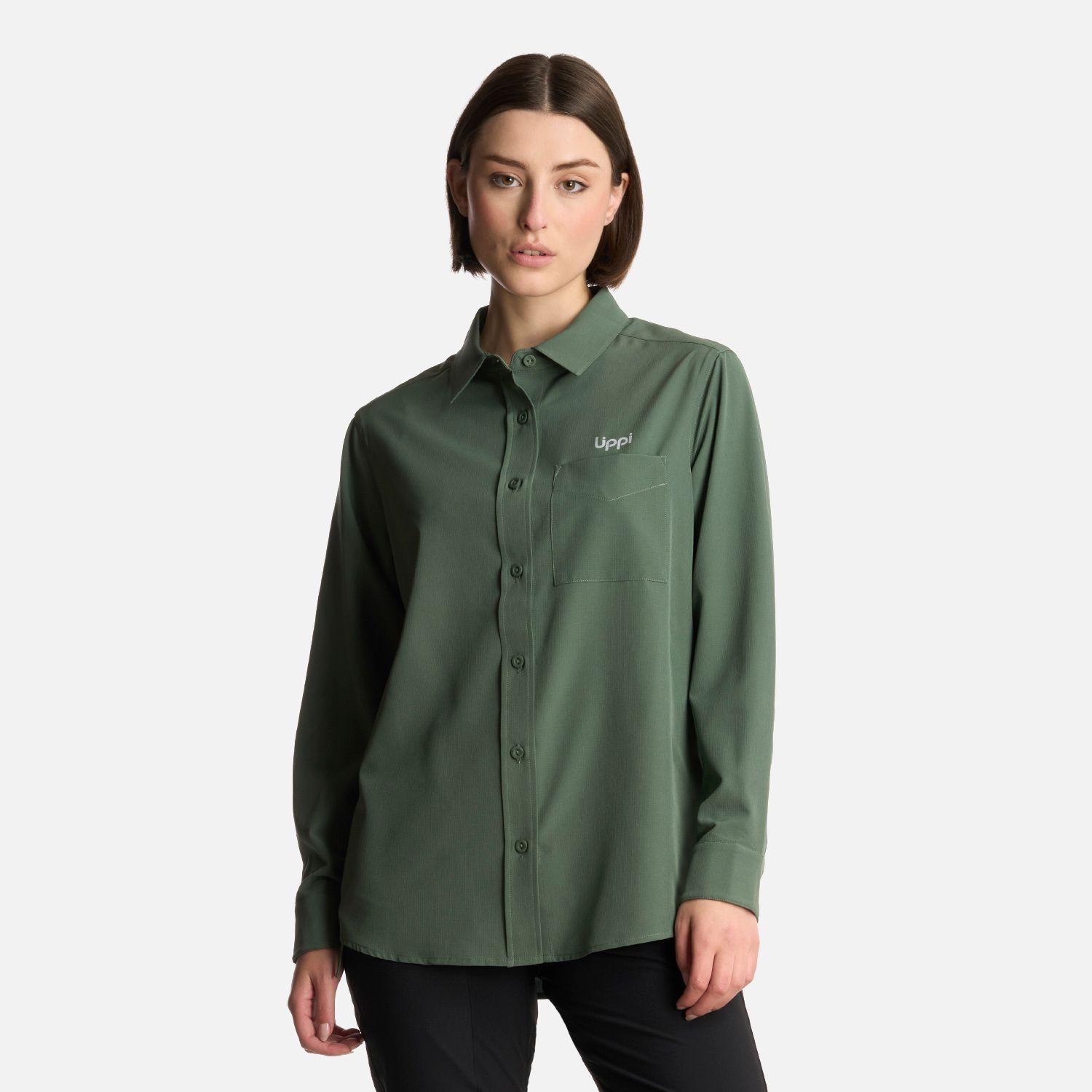 Camisa Mujer Murallon Q-Dry Shirt Jade Oscuro Lippi-0