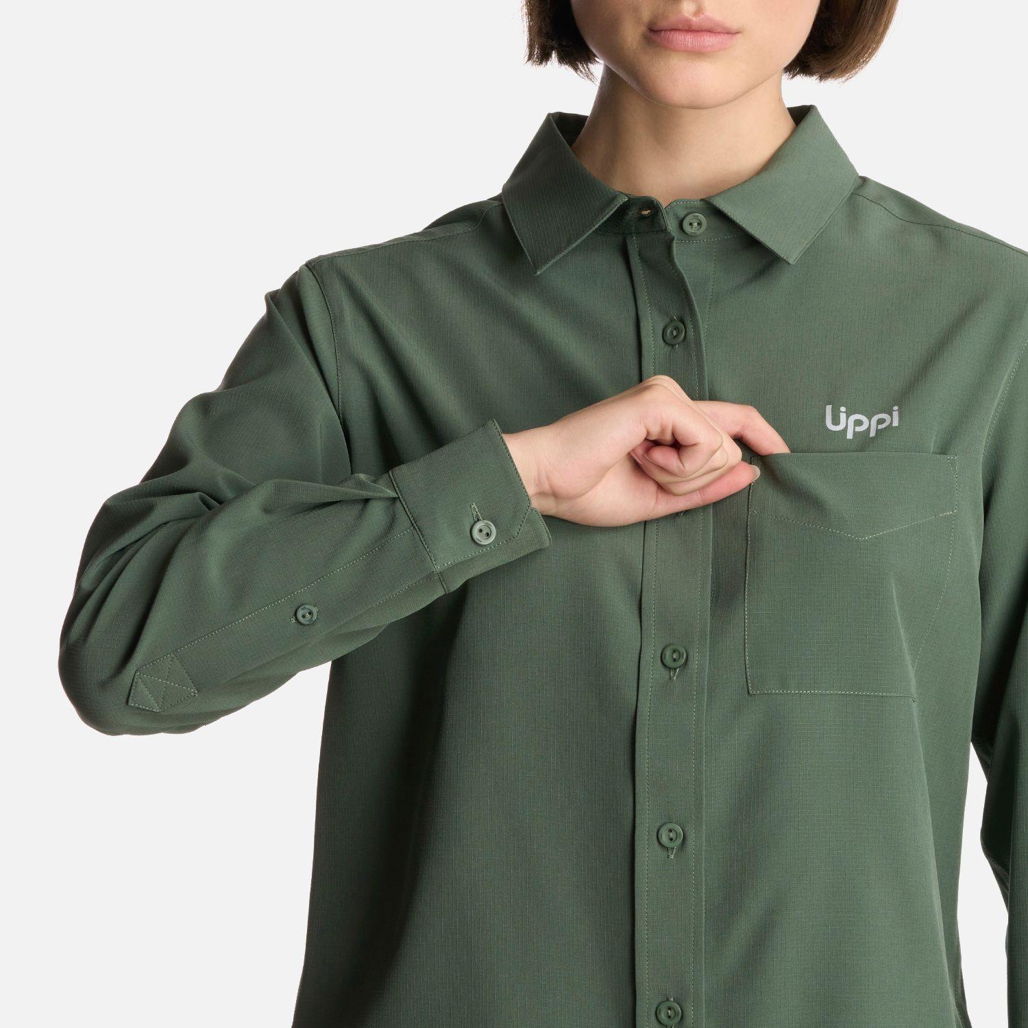 Camisa Mujer Murallon Q-Dry Shirt Jade Oscuro Lippi-3