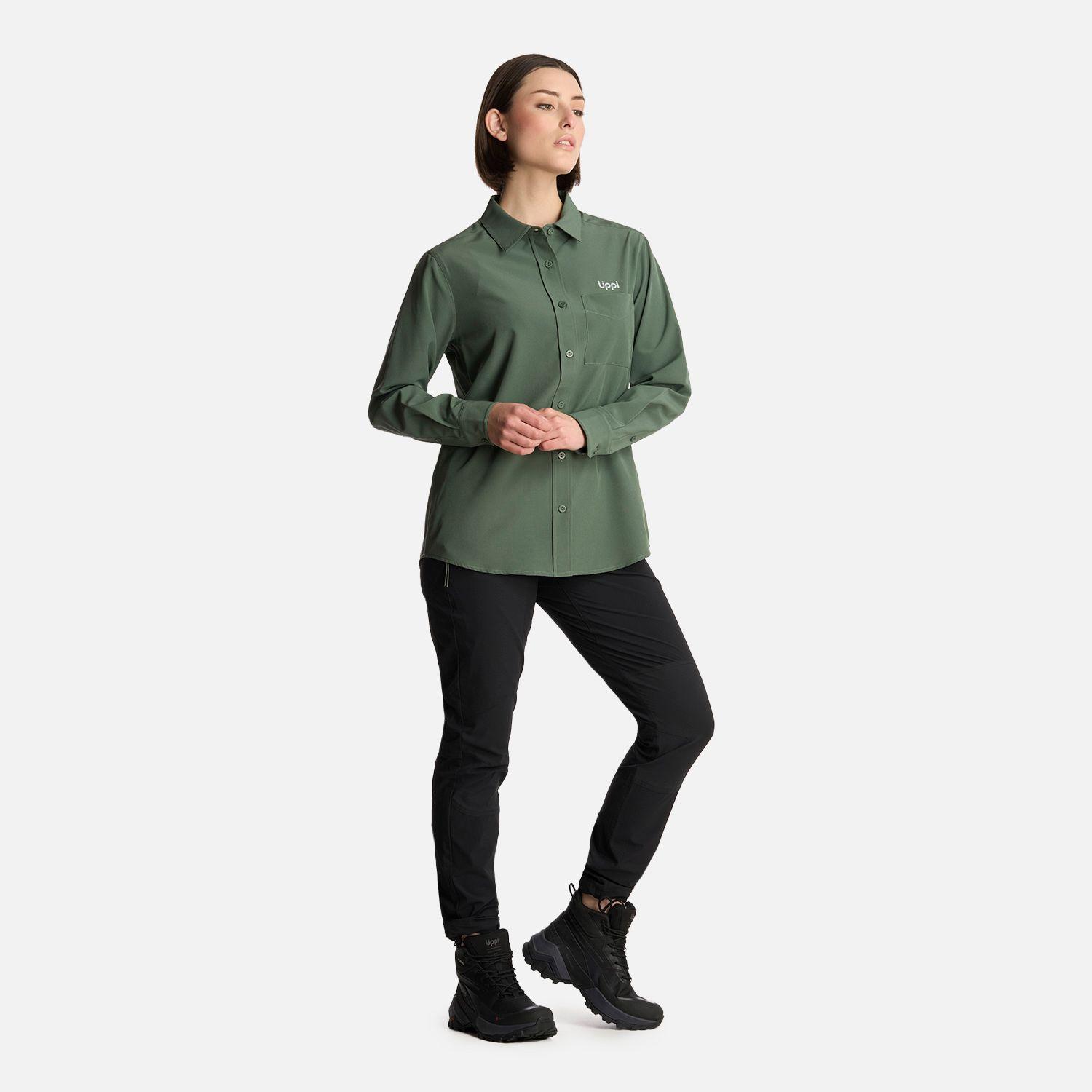 Camisa Mujer Murallon Q-Dry Shirt Jade Oscuro Lippi-4