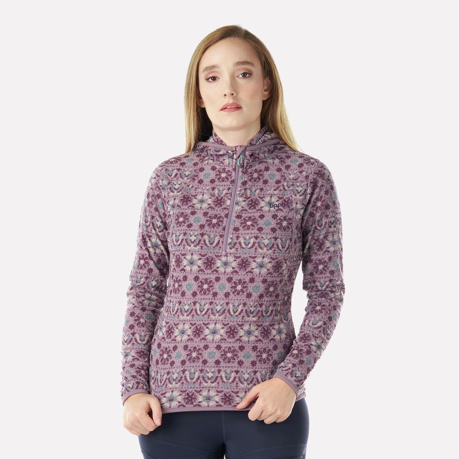 Poleron Mujer Jacaranda Nano-F 14 Zip Hoody Print Palo Rosa Lippi-1