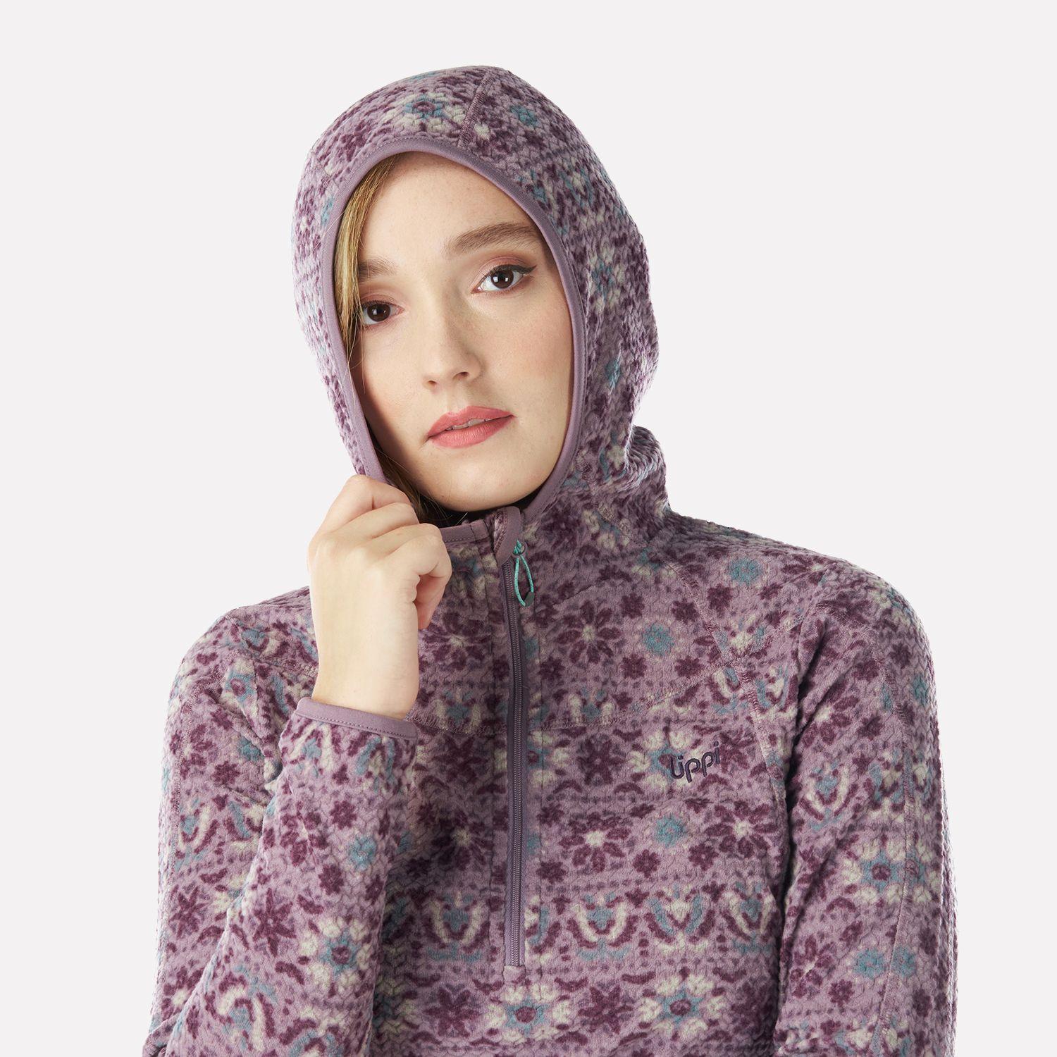 Poleron Mujer Jacaranda Nano-F 14 Zip Hoody Print Palo Rosa Lippi-3