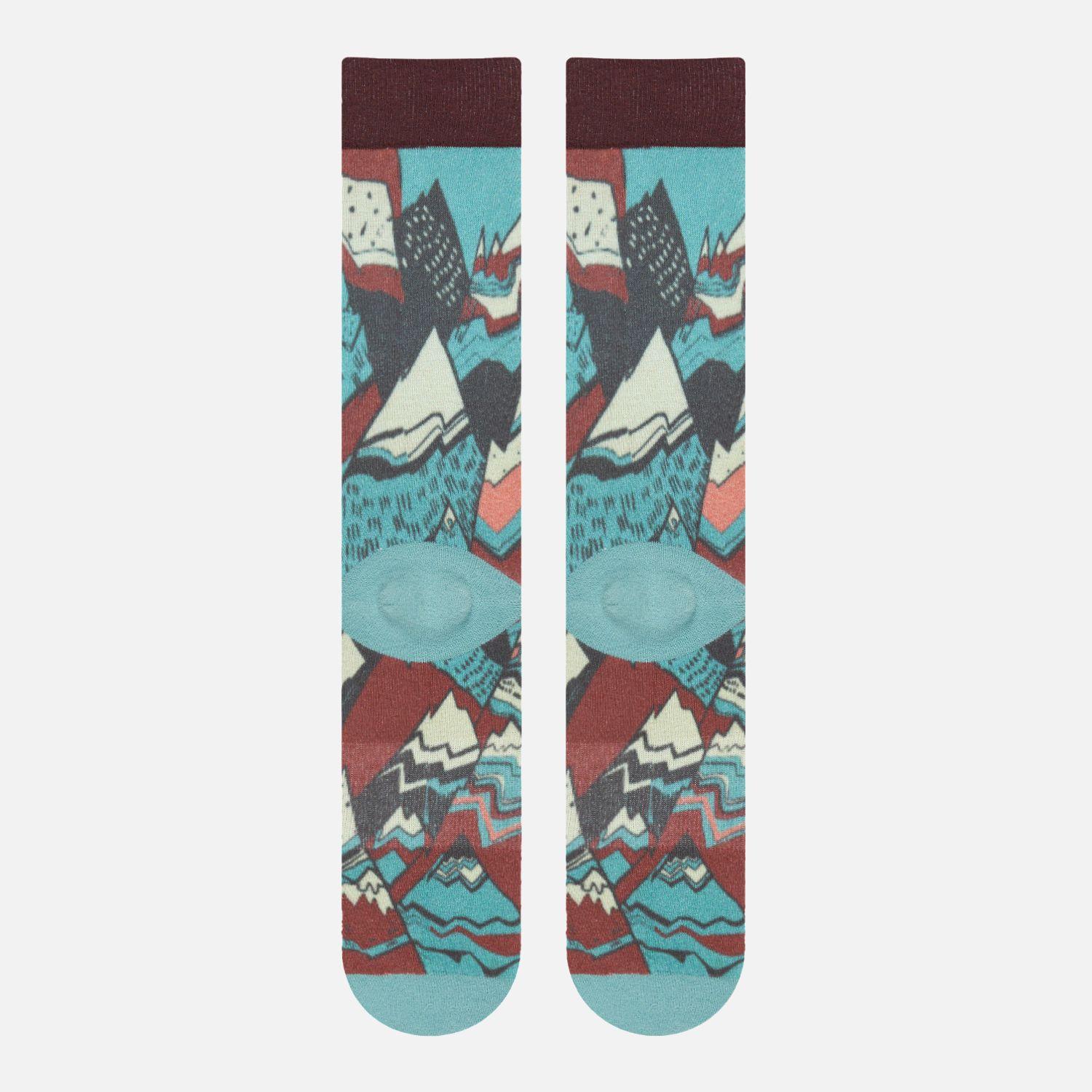 Calcetin Mujer Viajero Burdeo Haka Honu-2