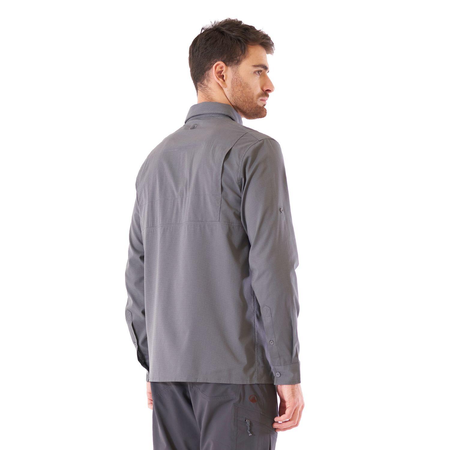 Camisa Hombre Rosselot Long Sleeve Q-Dry Shirt Gris Medio Lippi V21-3