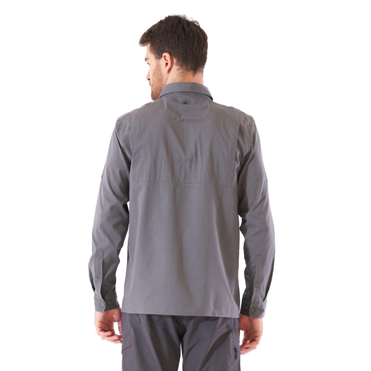 Camisa Hombre Rosselot Long Sleeve Q-Dry Shirt Gris Medio Lippi V21-8