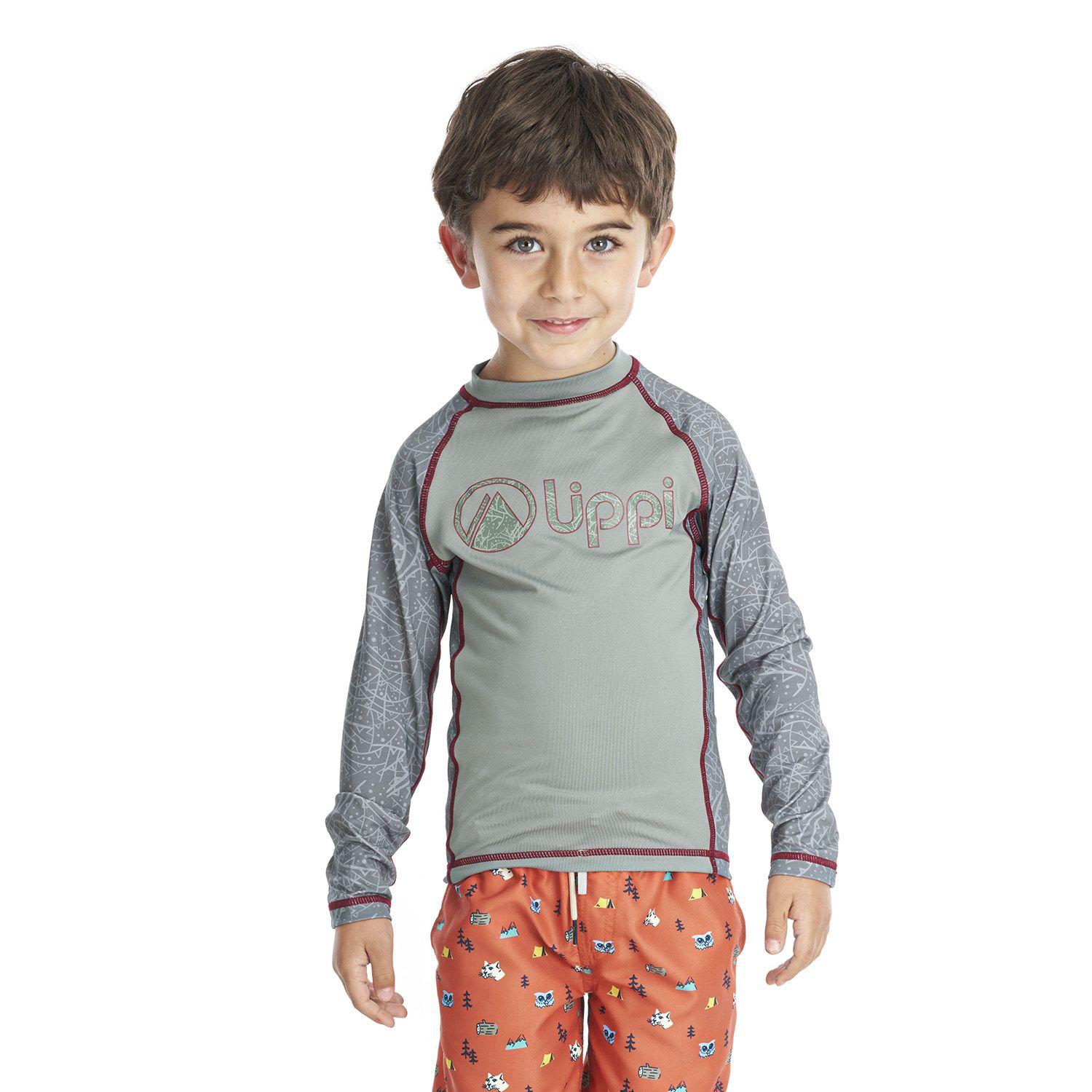 Traje de Baño Niño Sun Pro Long Sleeve T-Shirt Verde Grisaceo Lippi-1