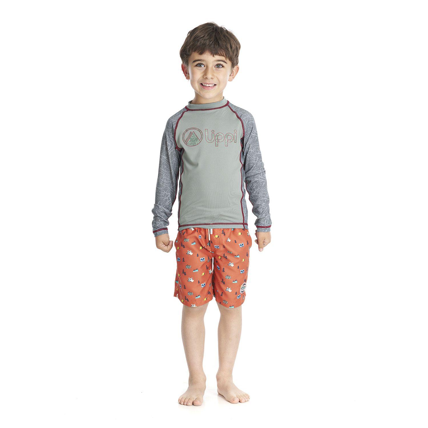 Traje de Baño Niño Sun Pro Long Sleeve T-Shirt Verde Grisaceo Lippi-4