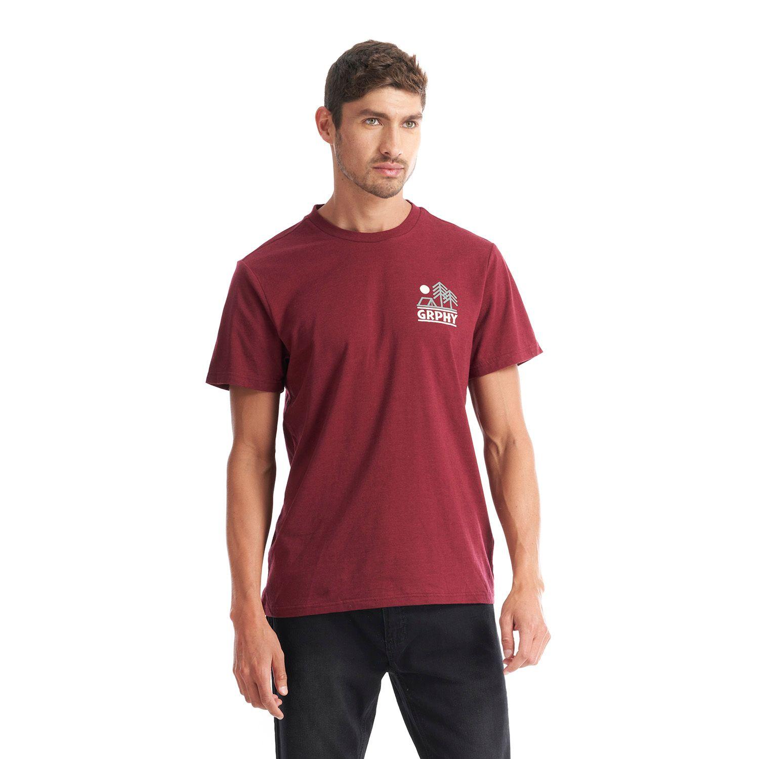 Polera Hombre Liquen Vino Melange Geography-1