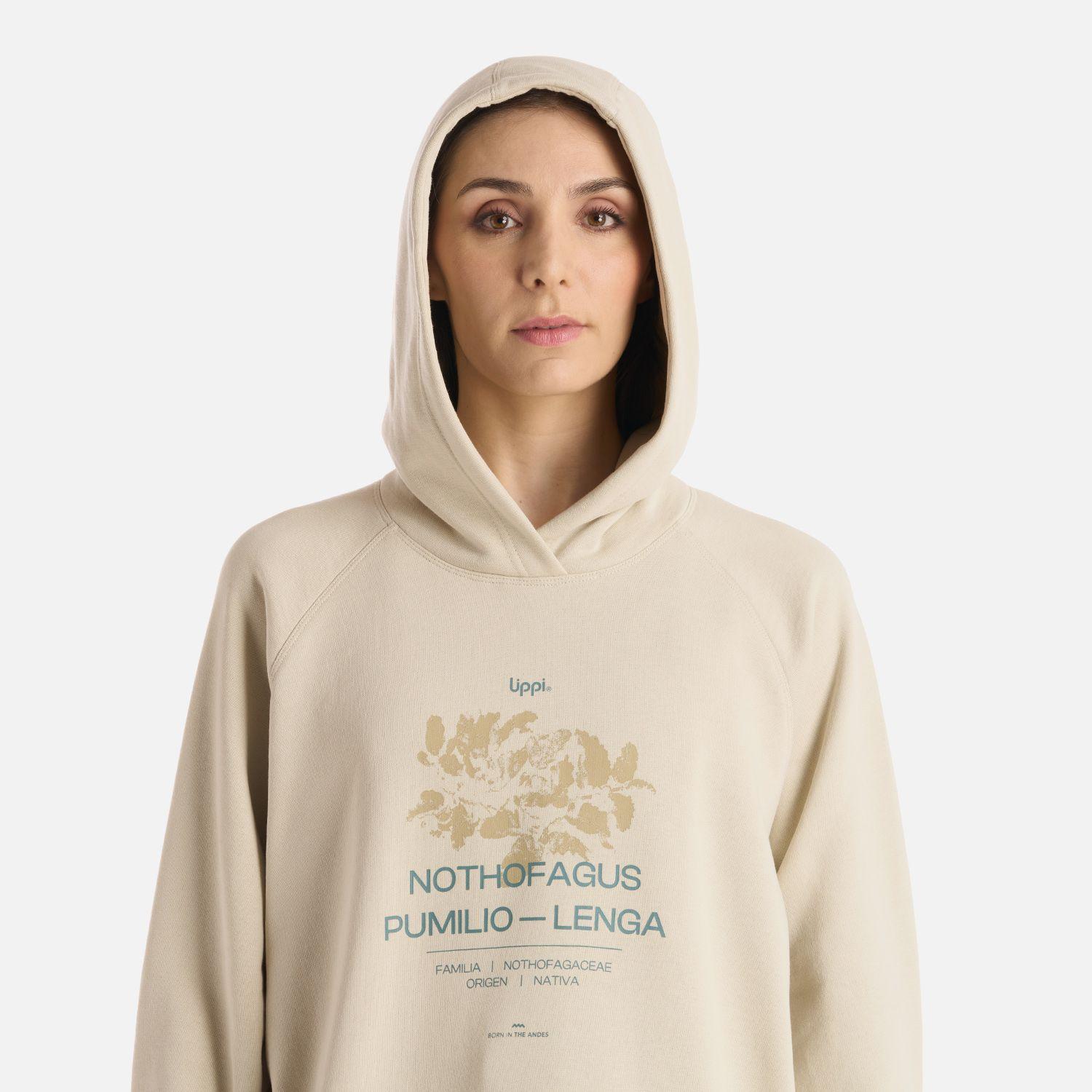 Polerón Mujer Insigne Sweatshirt Front Print Crudo Lippi I25-3