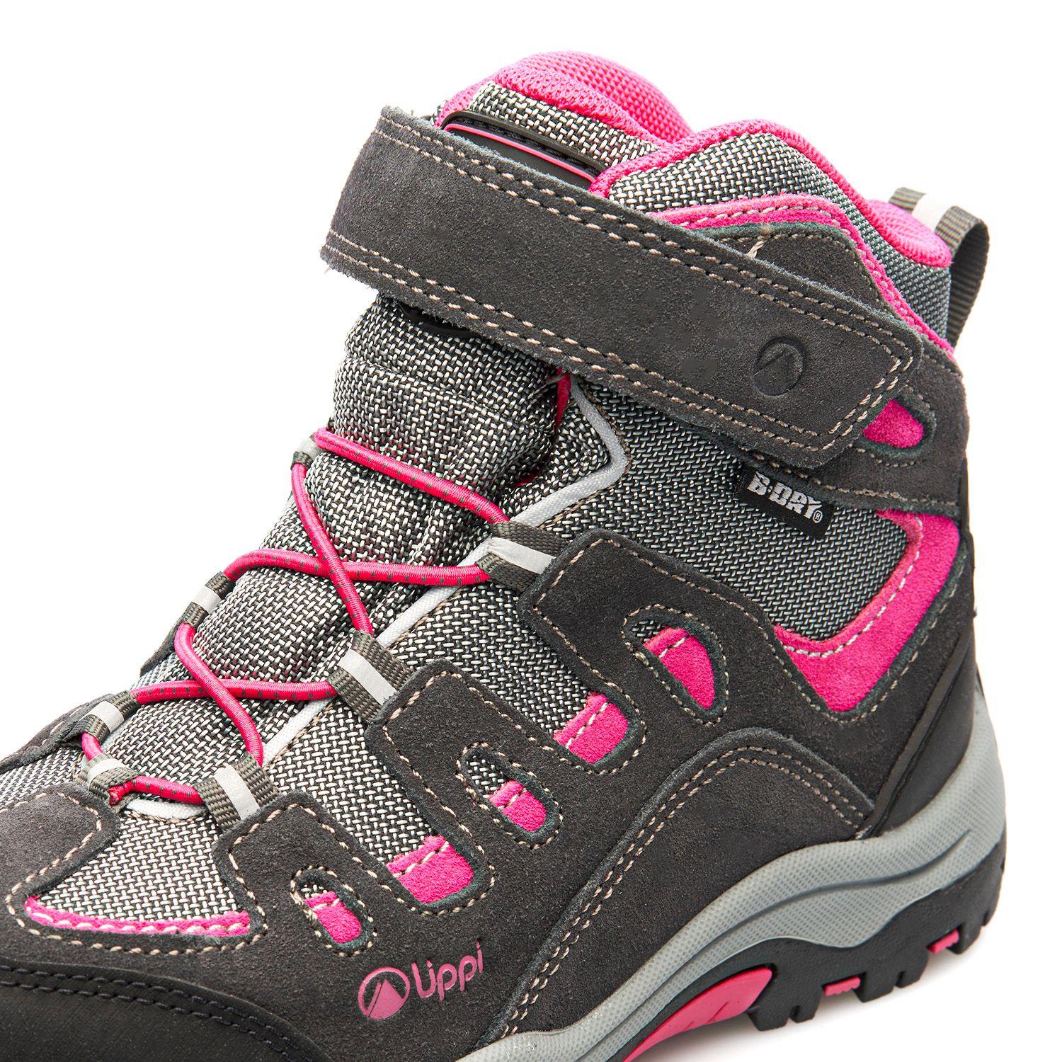 Botín Niña Puelo Cs Hi Velcro Gris / Fucsia Lippi V26-6