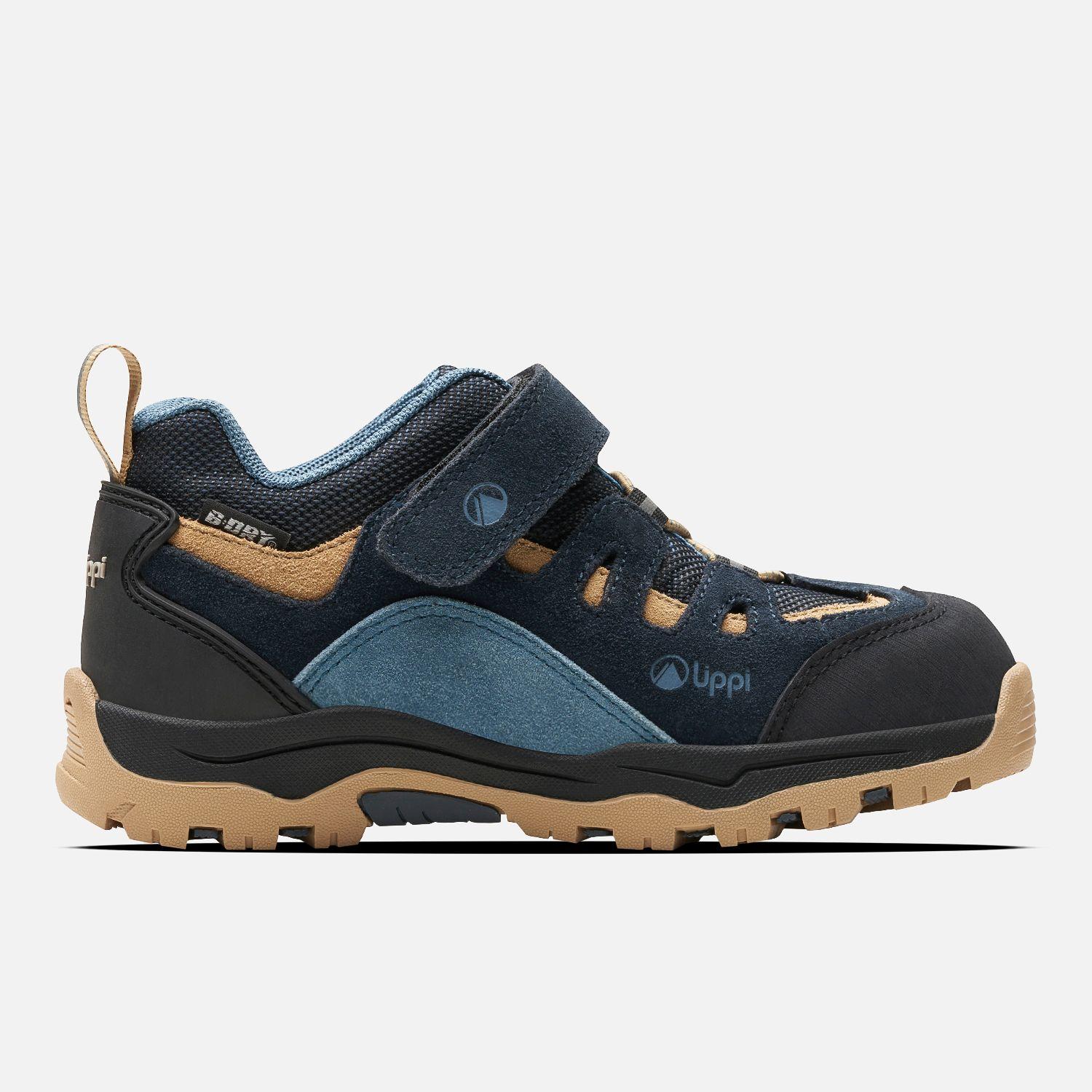 Zapato Niño  Puelo CS Low Velcro Azul Piedra Taupe Lippi-0