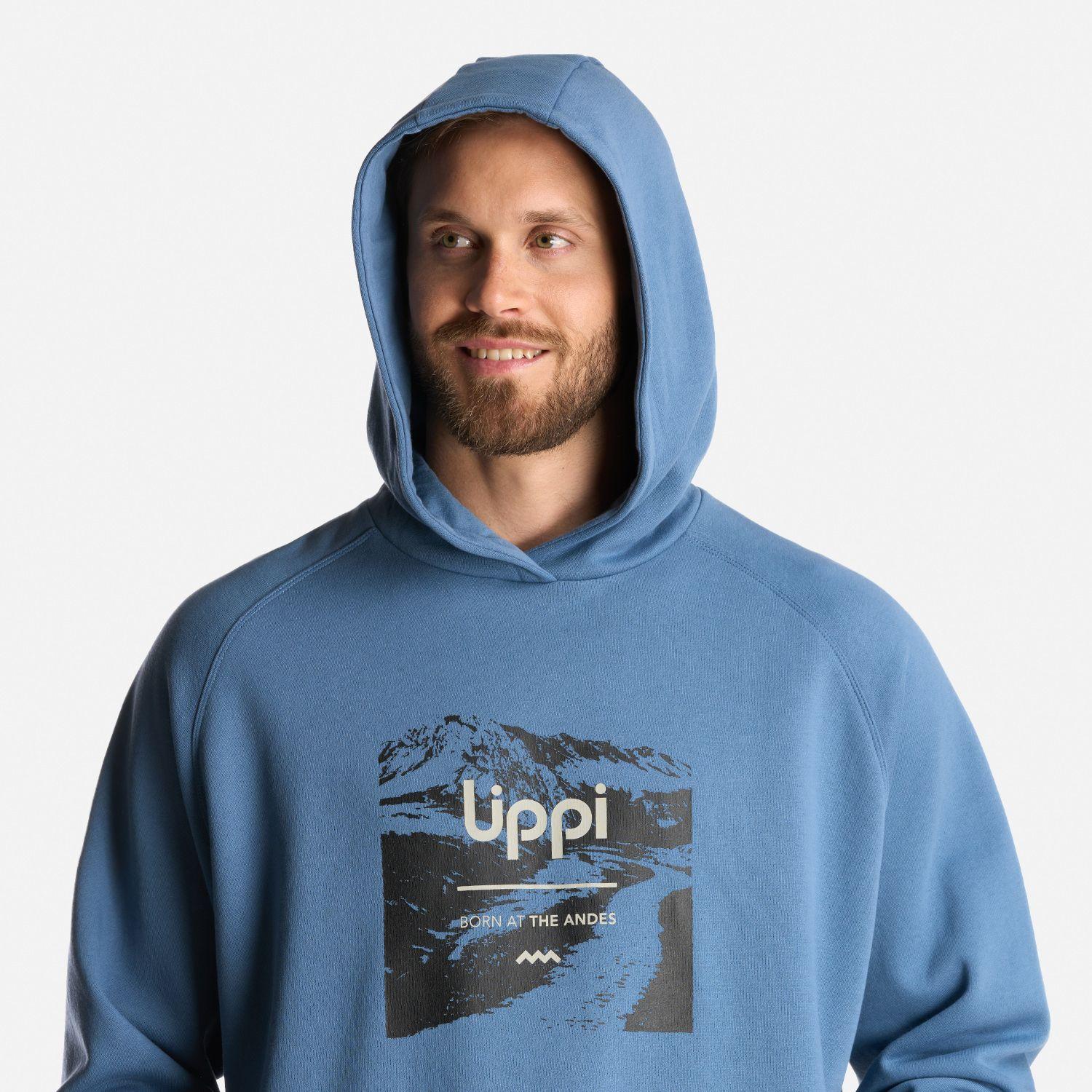Poleron Hombre Insigne Hoody Sweatshirt Front Print Azul Grisaceo Lippi-5