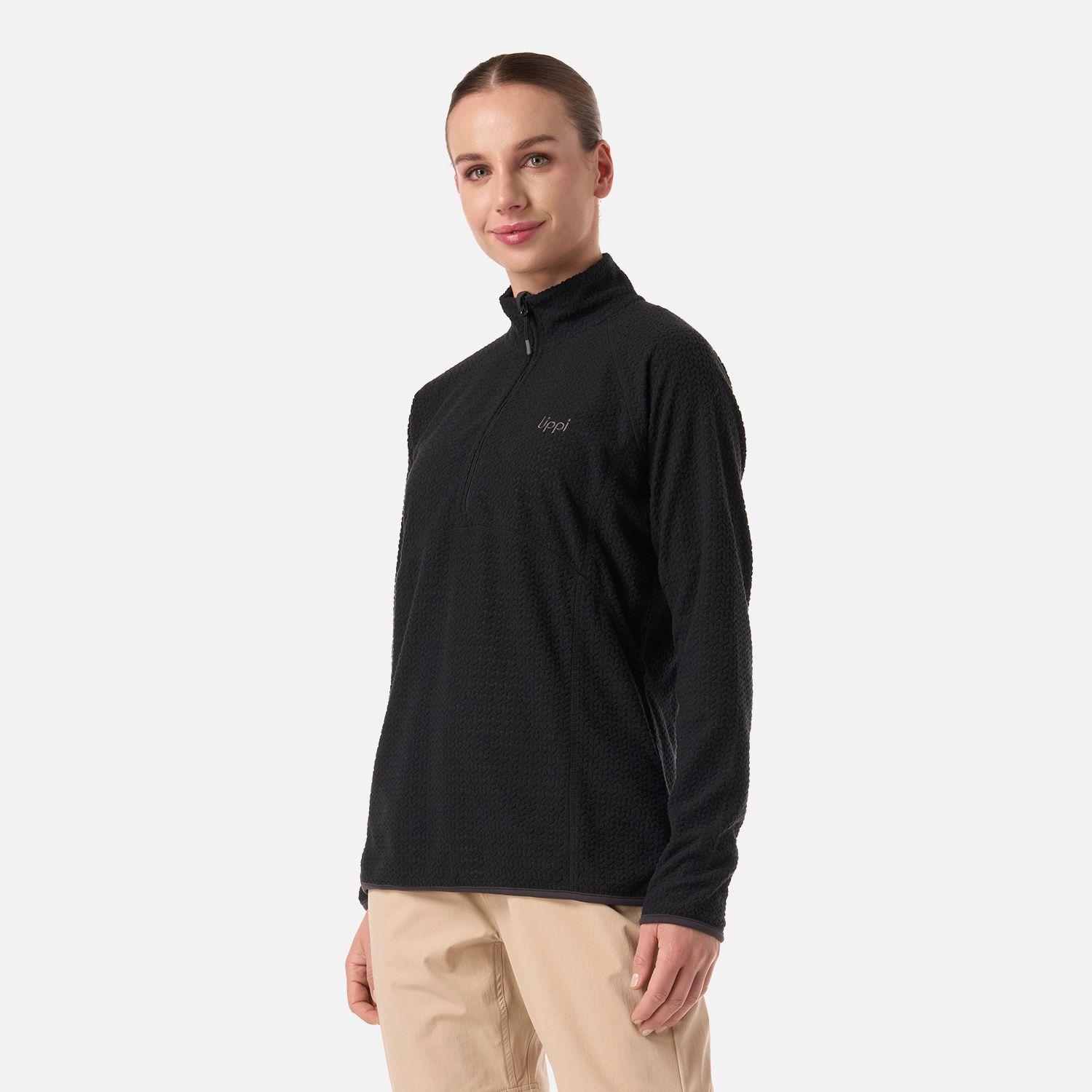 Polerón Mujer Jacaranda Nano-F 1/4 Zip Negro Lippi V26-1