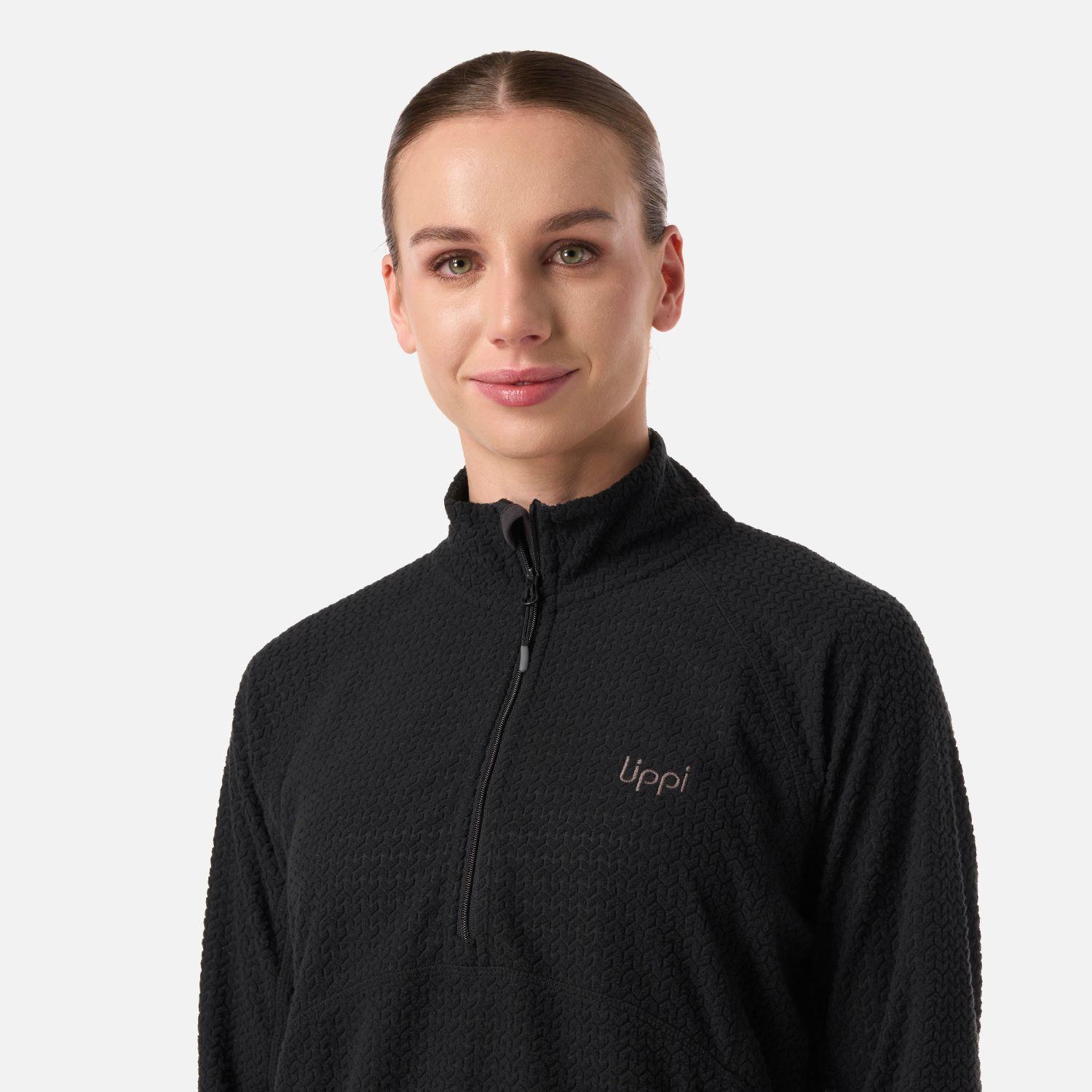 Polerón Mujer Jacaranda Nano-F 1/4 Zip Negro Lippi V26-3