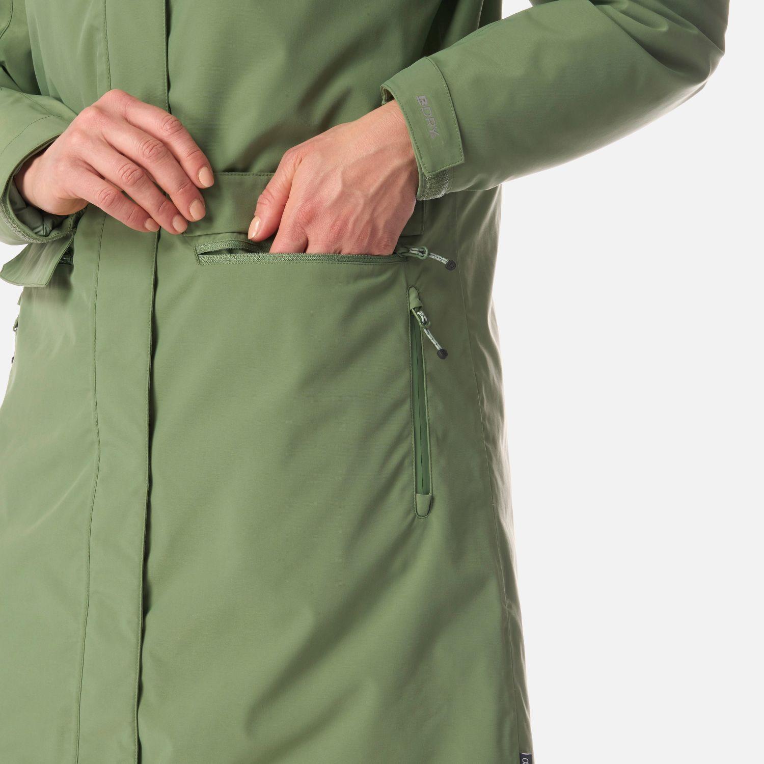 Chaqueta Mujer Mountains Live B-dry Steam-Pro Long Jacket Jade Oscuro Lippi I26-4