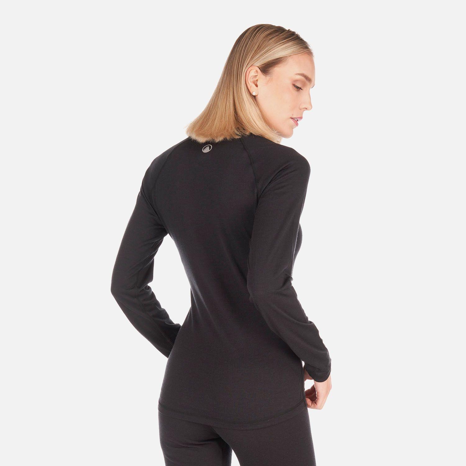 Primera Capa Mujer Skintec Merino Top Negro Lippi V26-3