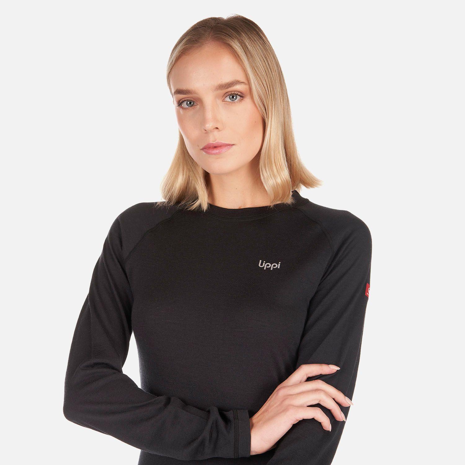 Primera Capa Mujer Skintec Merino Top Negro Lippi V26-5