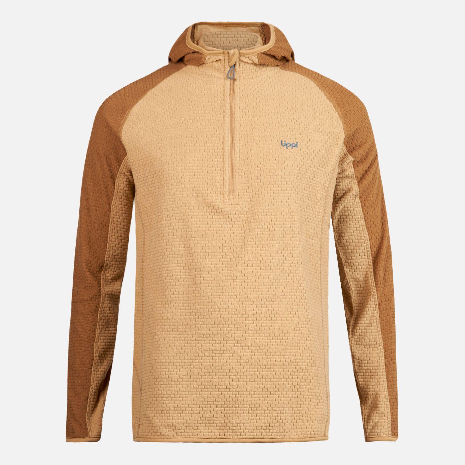 Poleron Hombre Jacaranda Nano-F 1/4 Zip Hoody Taupe Lippi-0