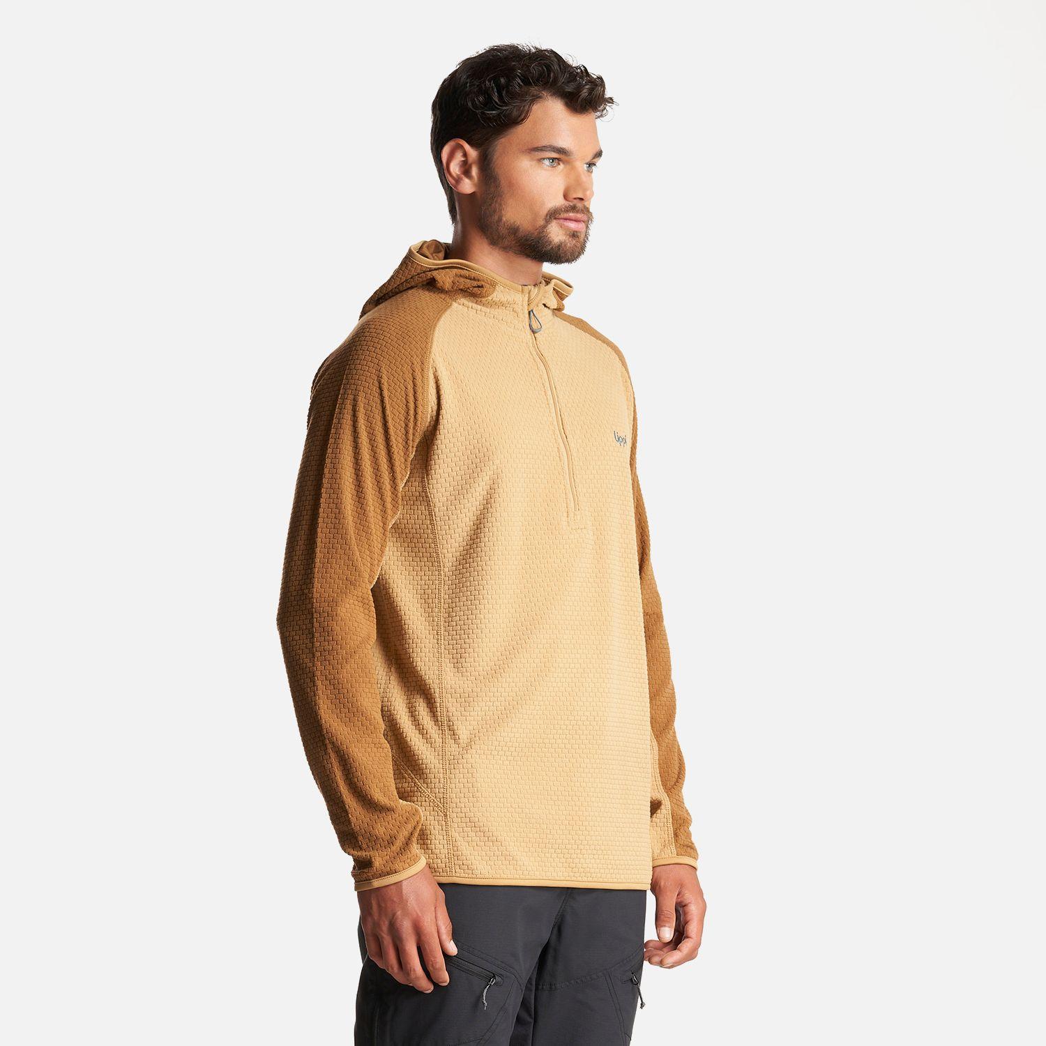 Poleron Hombre Jacaranda Nano-F 1/4 Zip Hoody Taupe Lippi-2