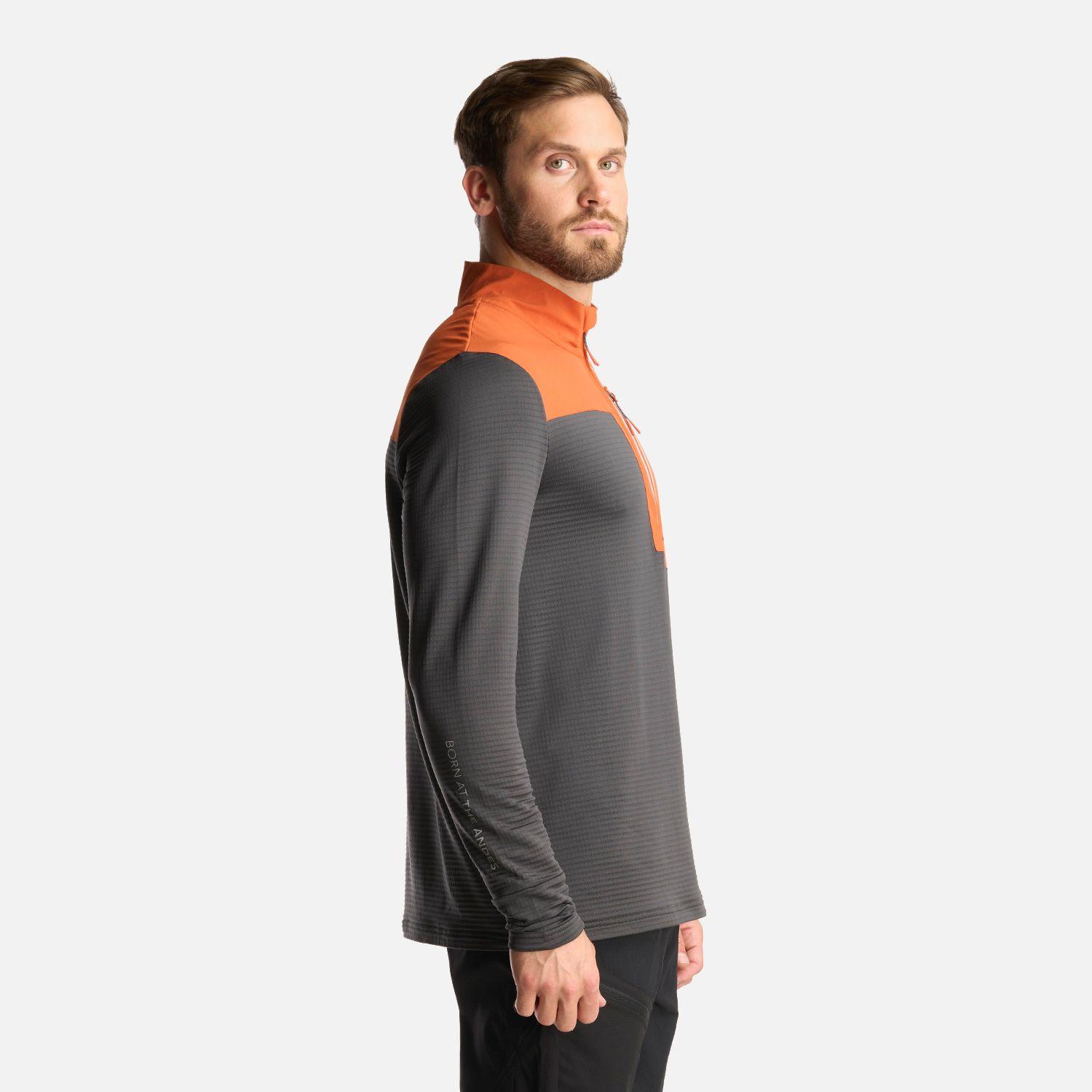 Poleron Hombre Karova Nano F 1/4 Zip Naranjo Oscuro Lippi-3