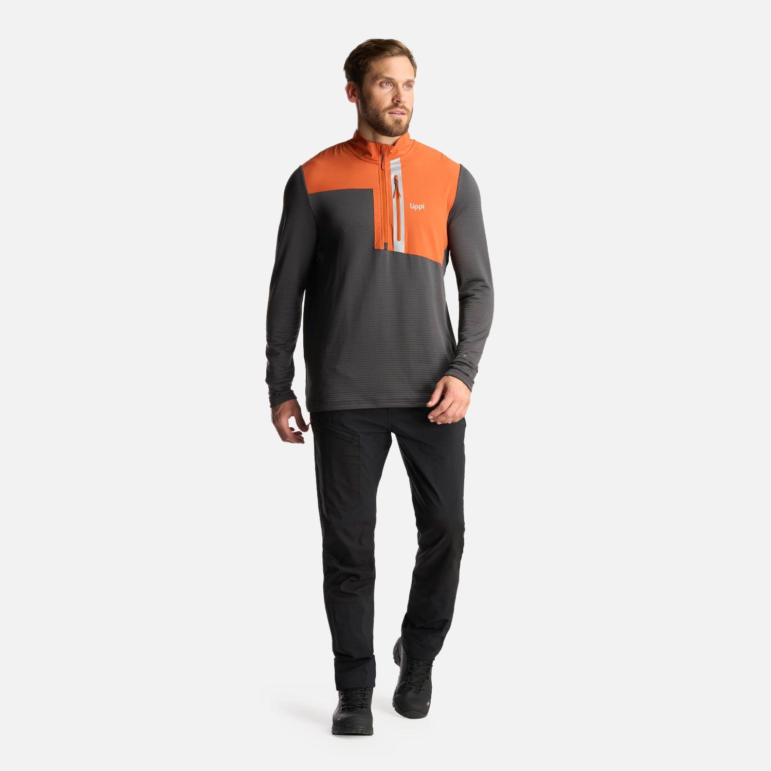 Poleron Hombre Karova Nano F 1/4 Zip Naranjo Oscuro Lippi-7