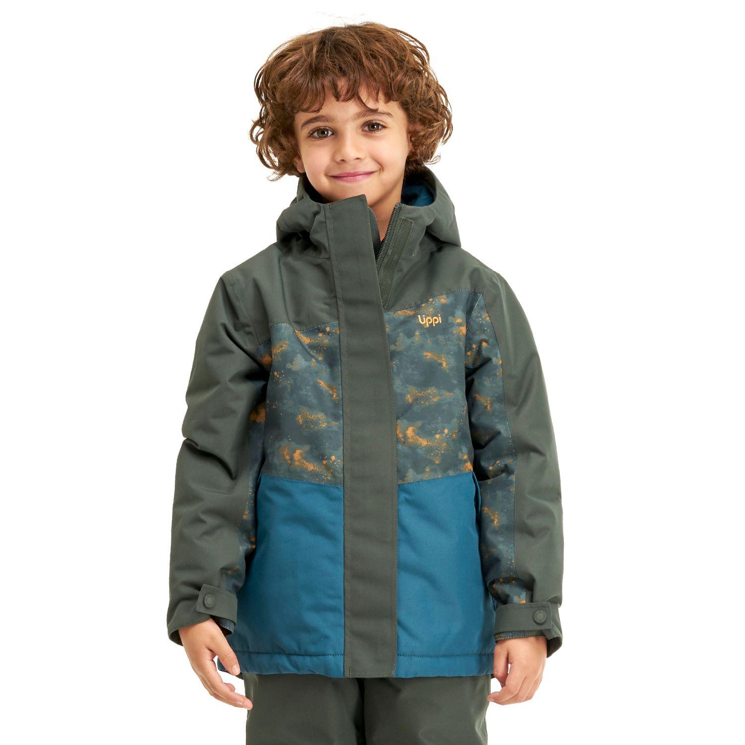 Chaqueta Niño Andes Snow B-Dry Hoody Jacket Verde Oscuro / Print Verde Lippi-1