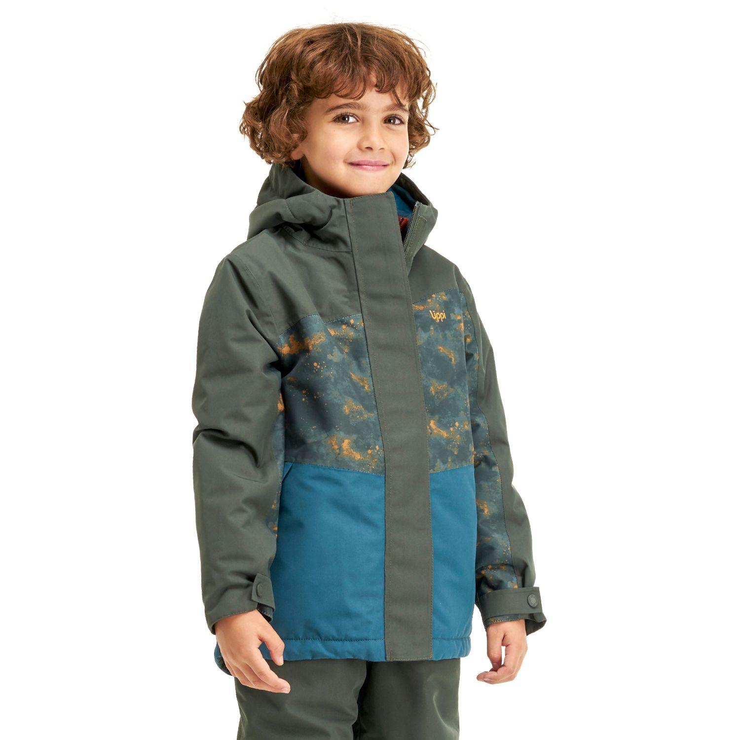 Chaqueta Niño Andes Snow B-Dry Hoody Jacket Verde Oscuro / Print Verde Lippi-2