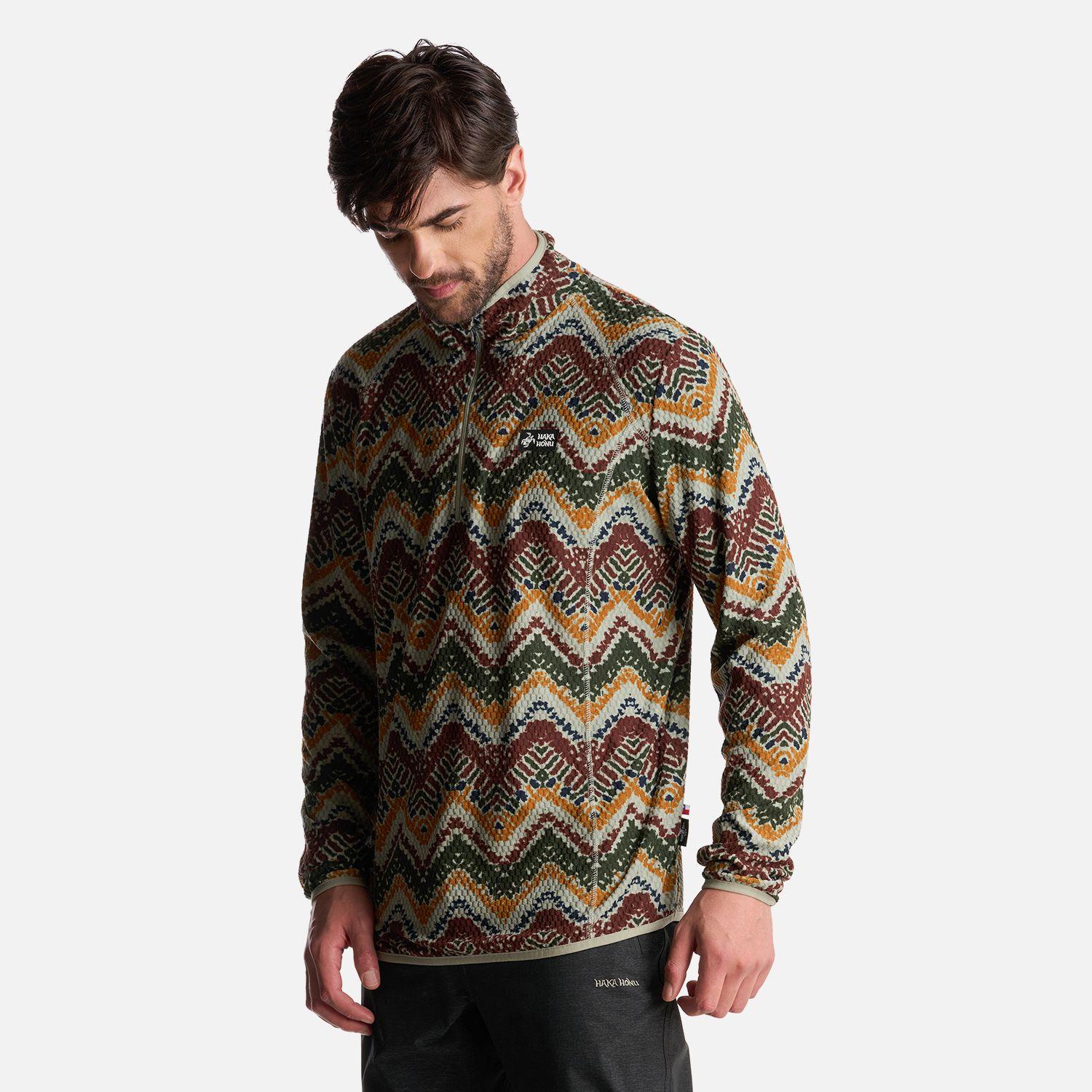 Poleron Hombre Taina Print Verde Haka Honu-2
