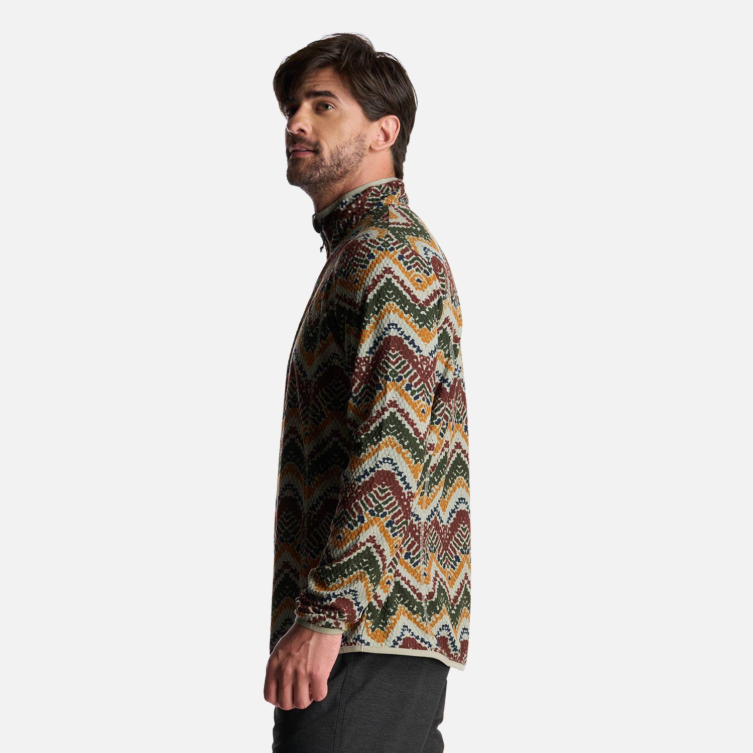 Poleron Hombre Taina Print Verde Haka Honu-3